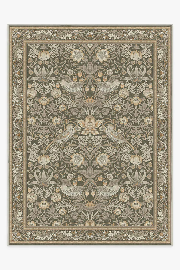 Strawberry Thief Stone Gold Rug by Morris & Co.