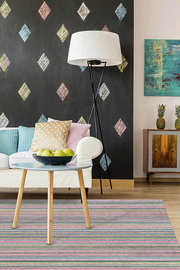 Multi Stripe Polychrome Rug