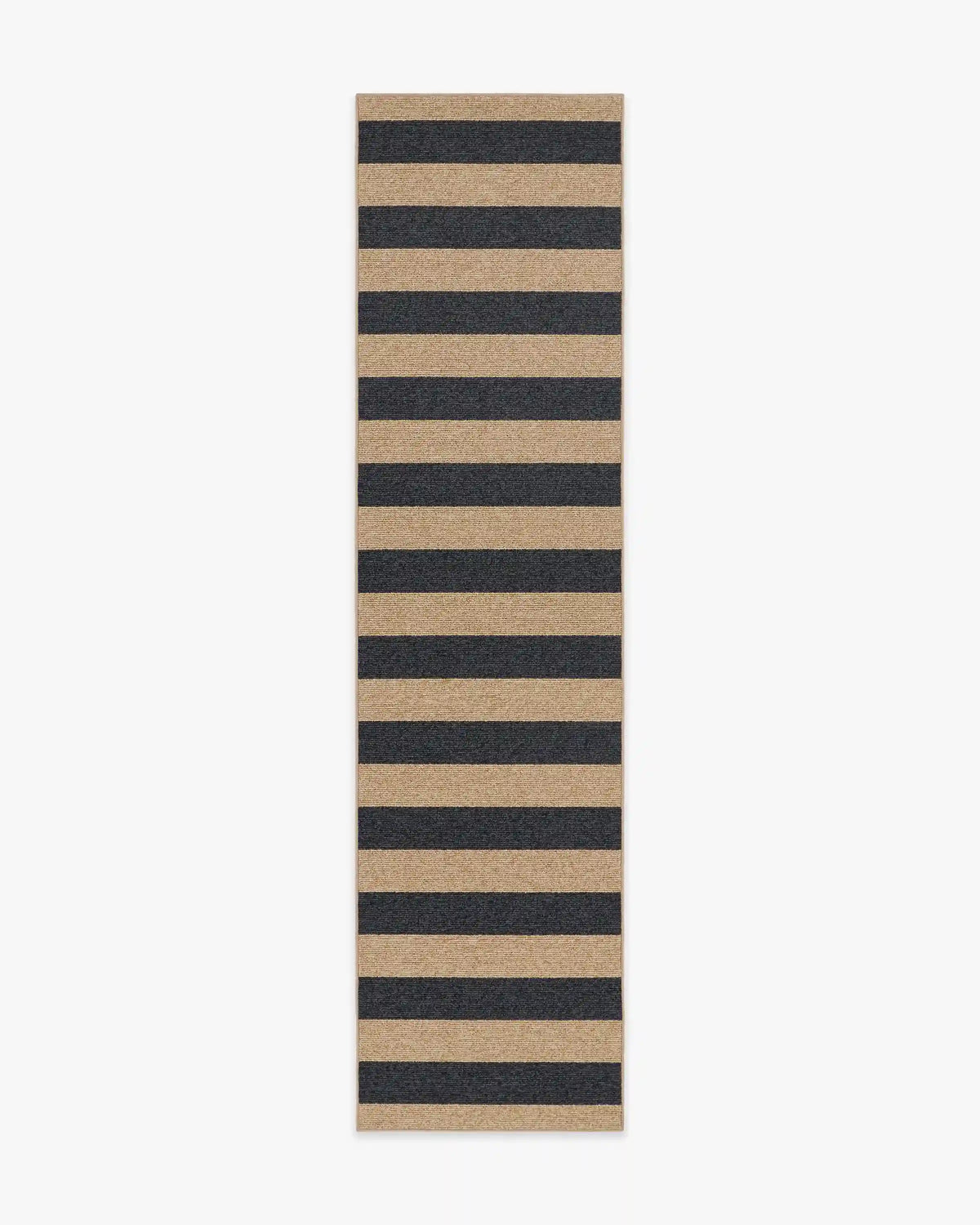 Nolan Bold Stripe Natural & Black Performance Weave Rug