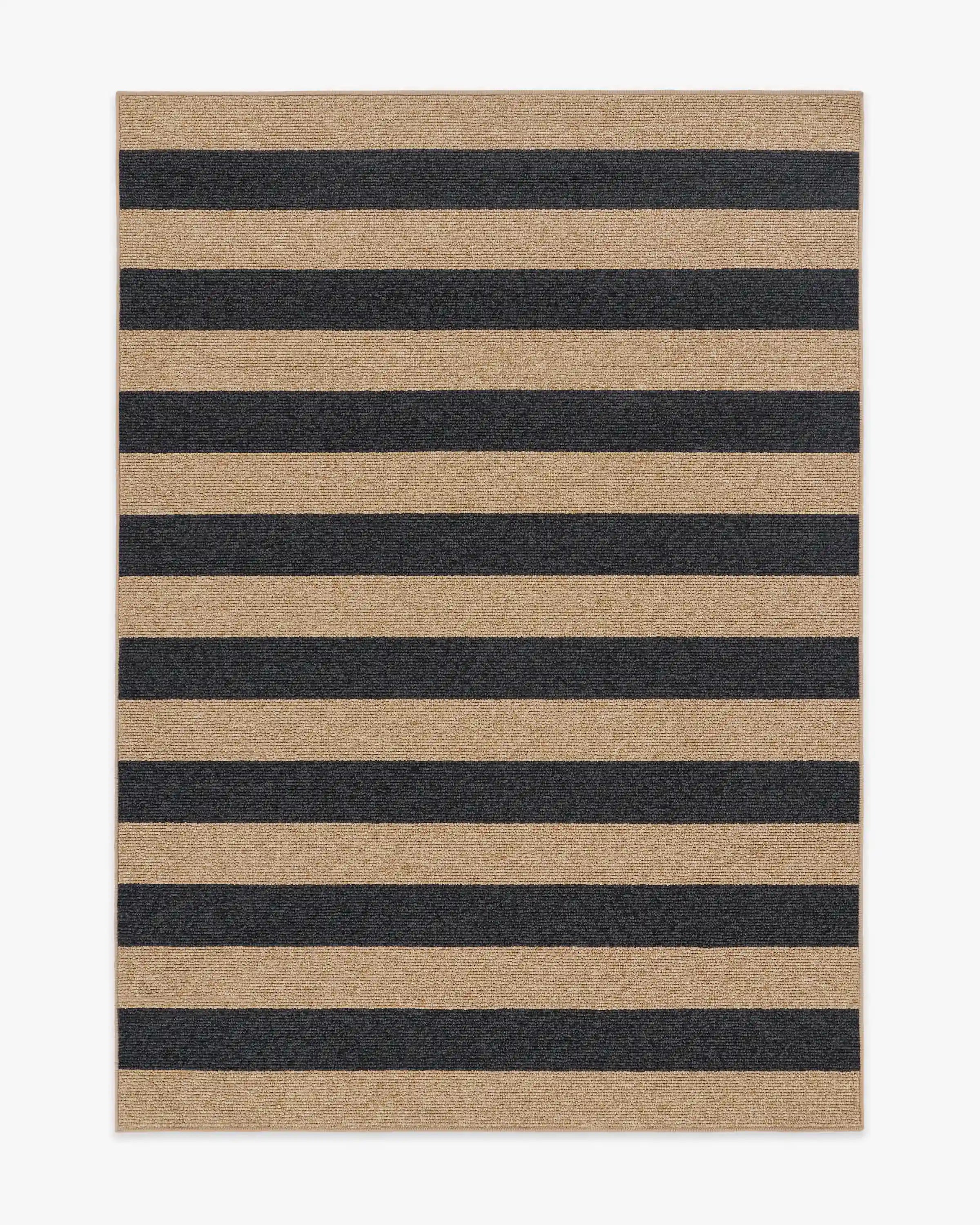 Nolan Bold Stripe Natural & Black Performance Weave Rug