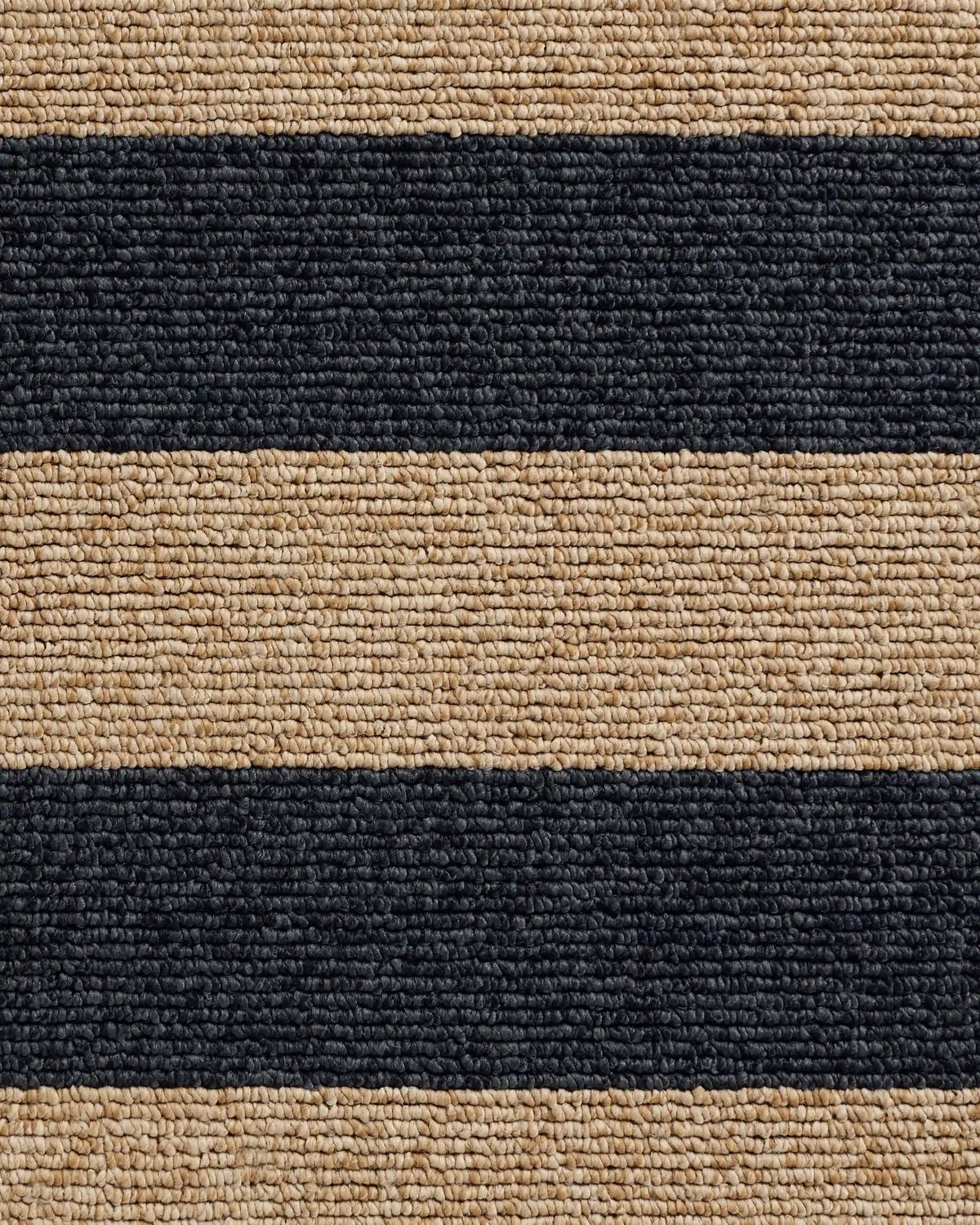 Nolan Bold Stripe Natural & Black Performance Weave Rug