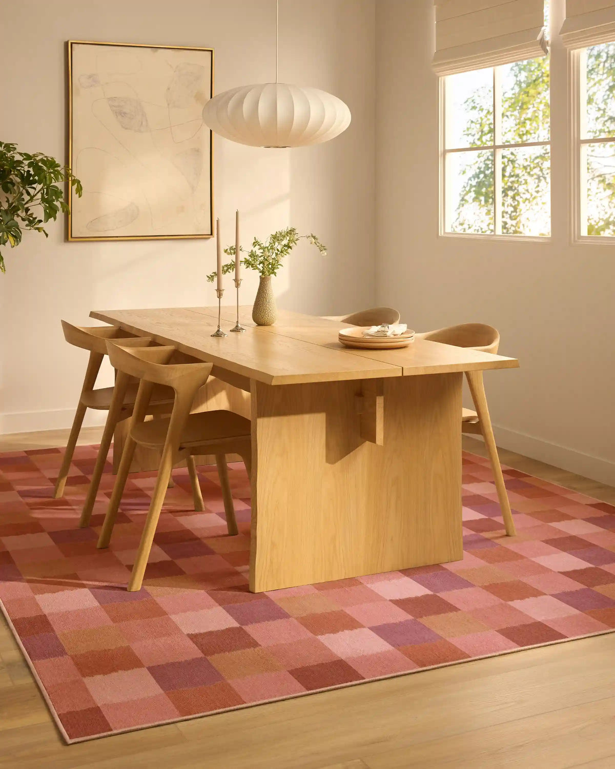 Ostjakki Pink & Orange Rug by Marimekko