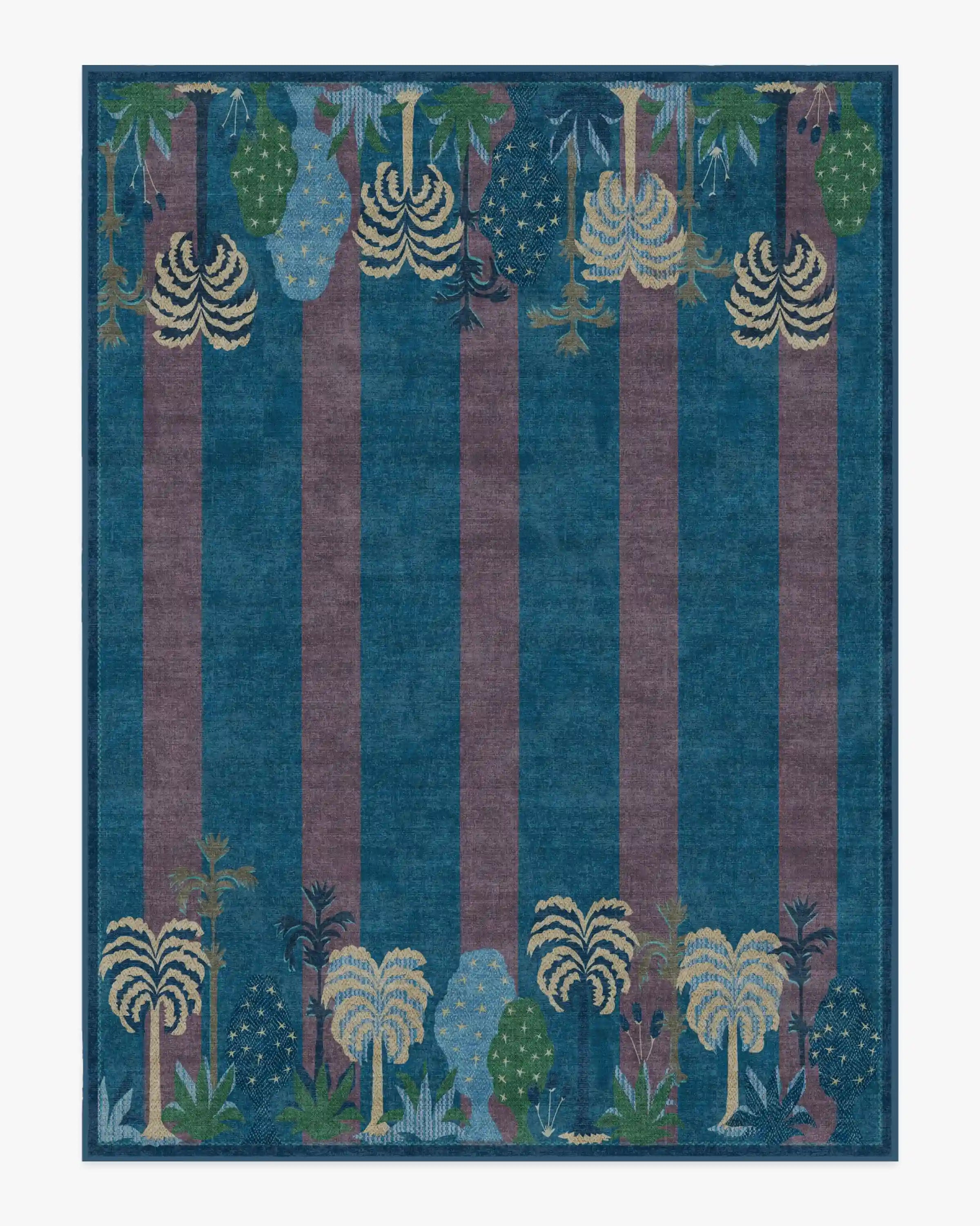 Palmistry Pinstripe Blue Rug by Jungalow
