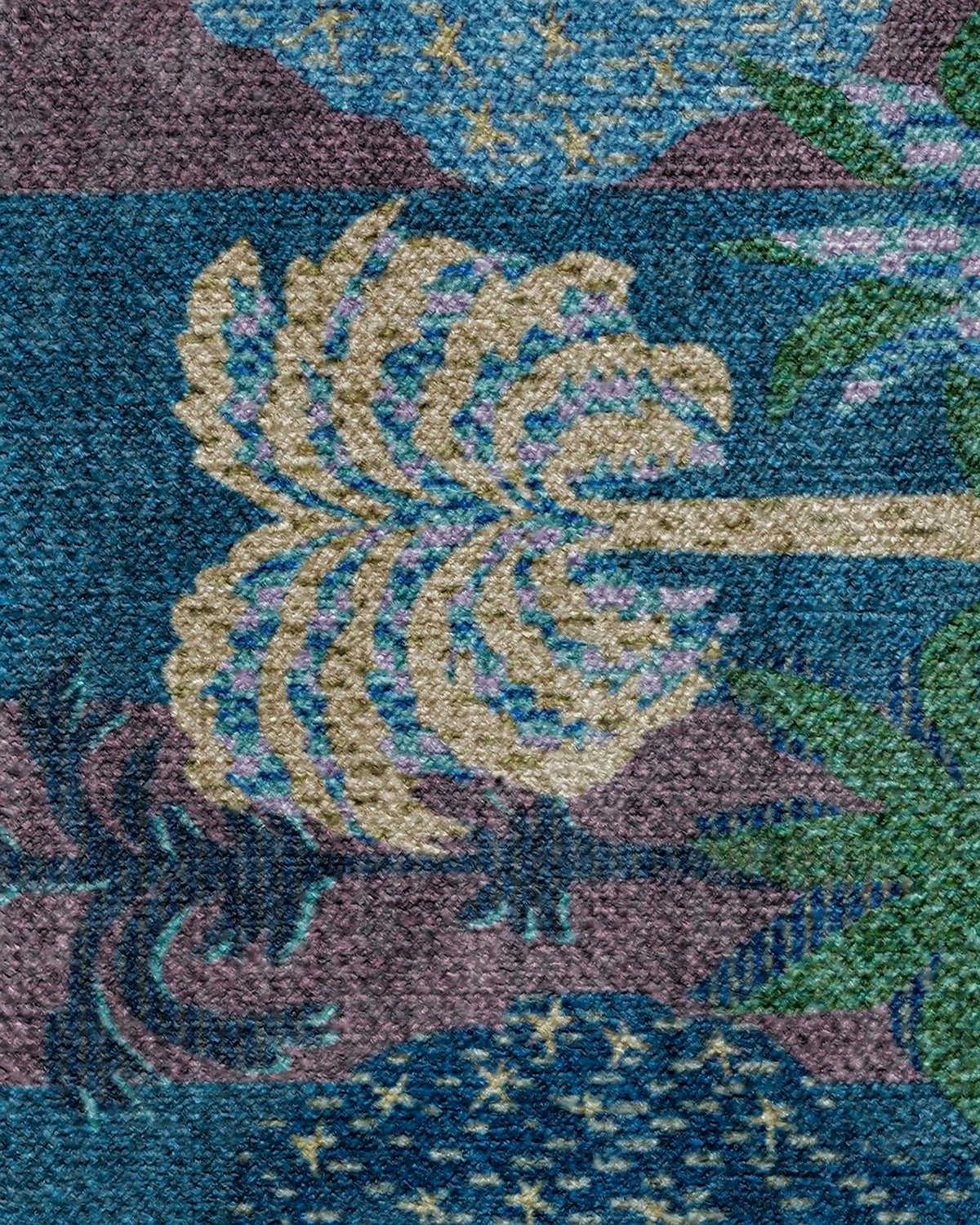 Palmistry Pinstripe Blue Rug by Jungalow