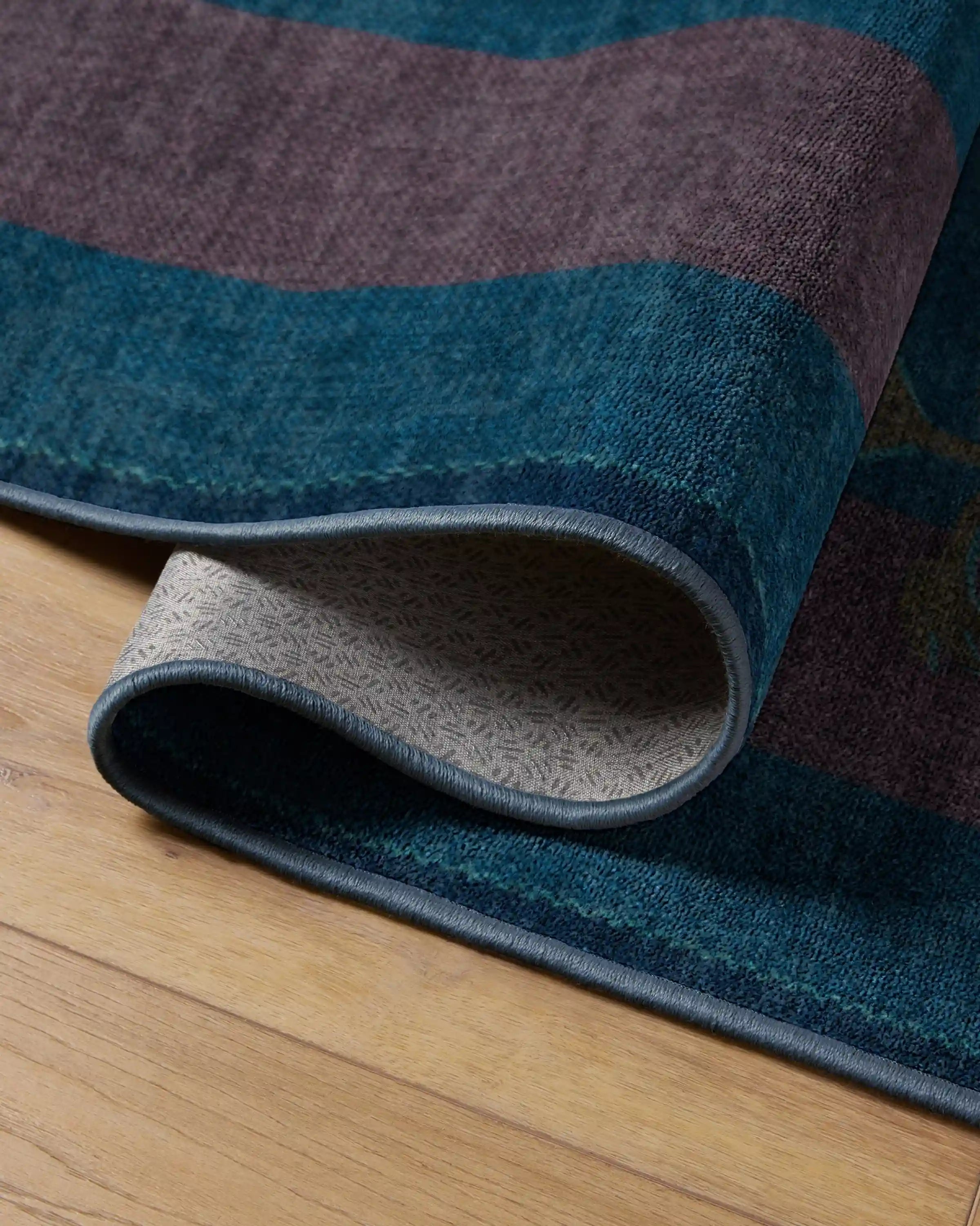 Palmistry Pinstripe Blue Rug by Jungalow
