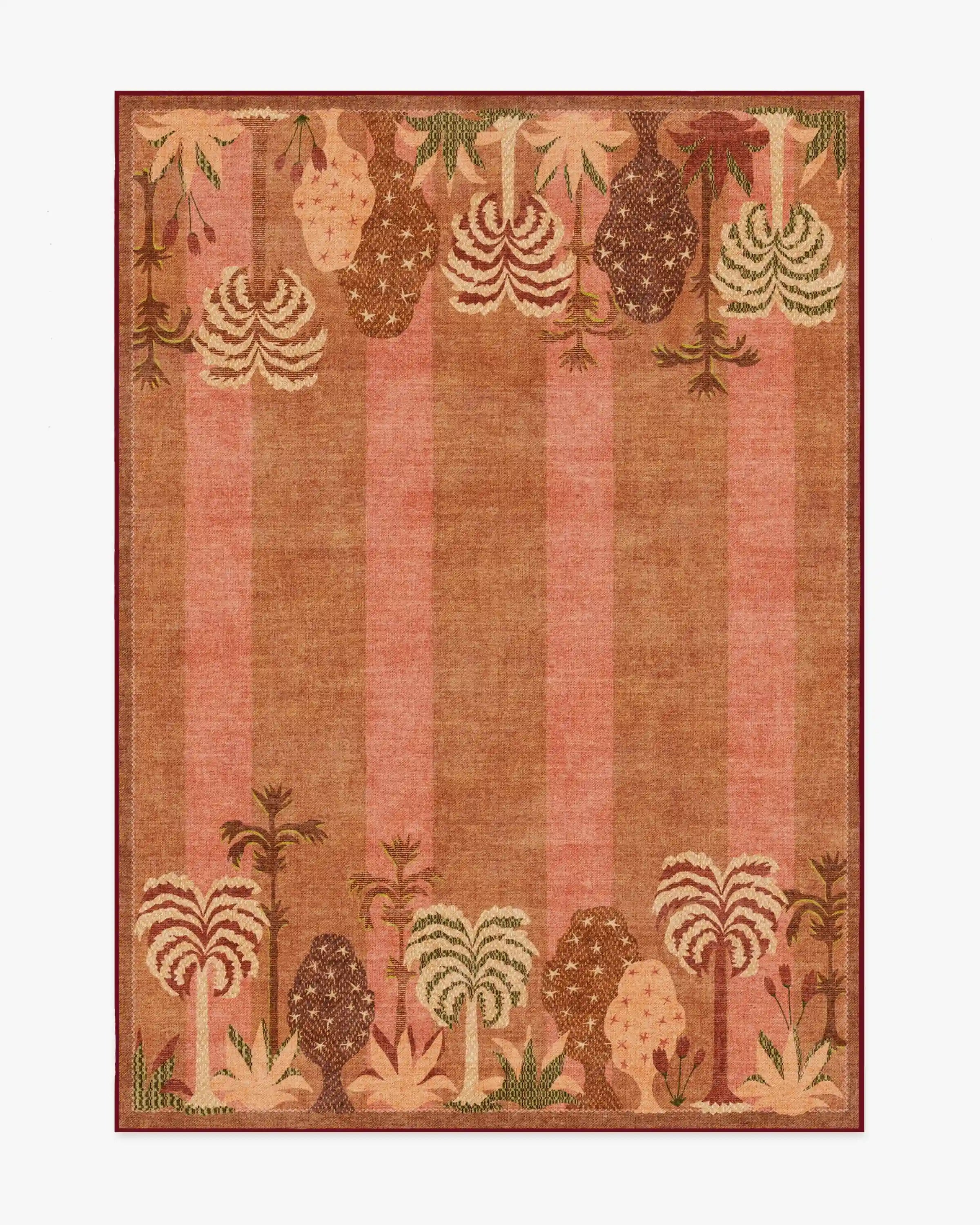 Palmistry Pinstripe Warm Brown Rug by Jungalow