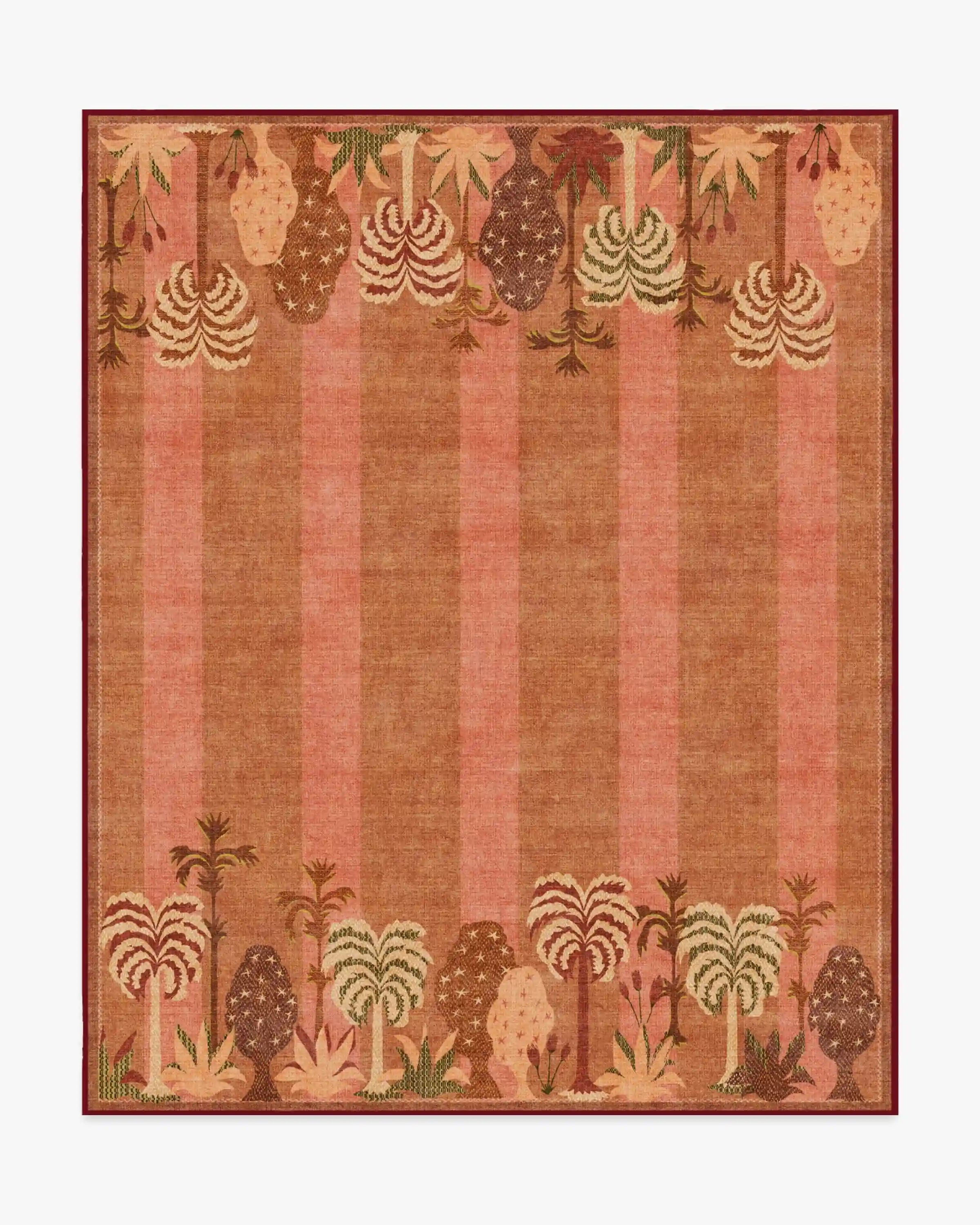Palmistry Pinstripe Warm Brown Rug by Jungalow