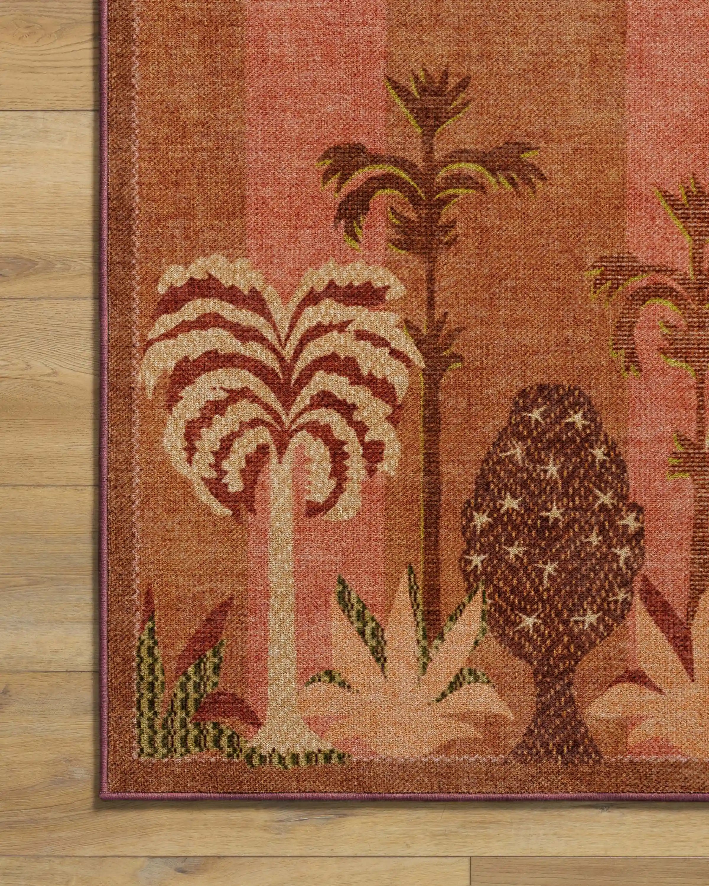 Palmistry Pinstripe Warm Brown Rug by Jungalow