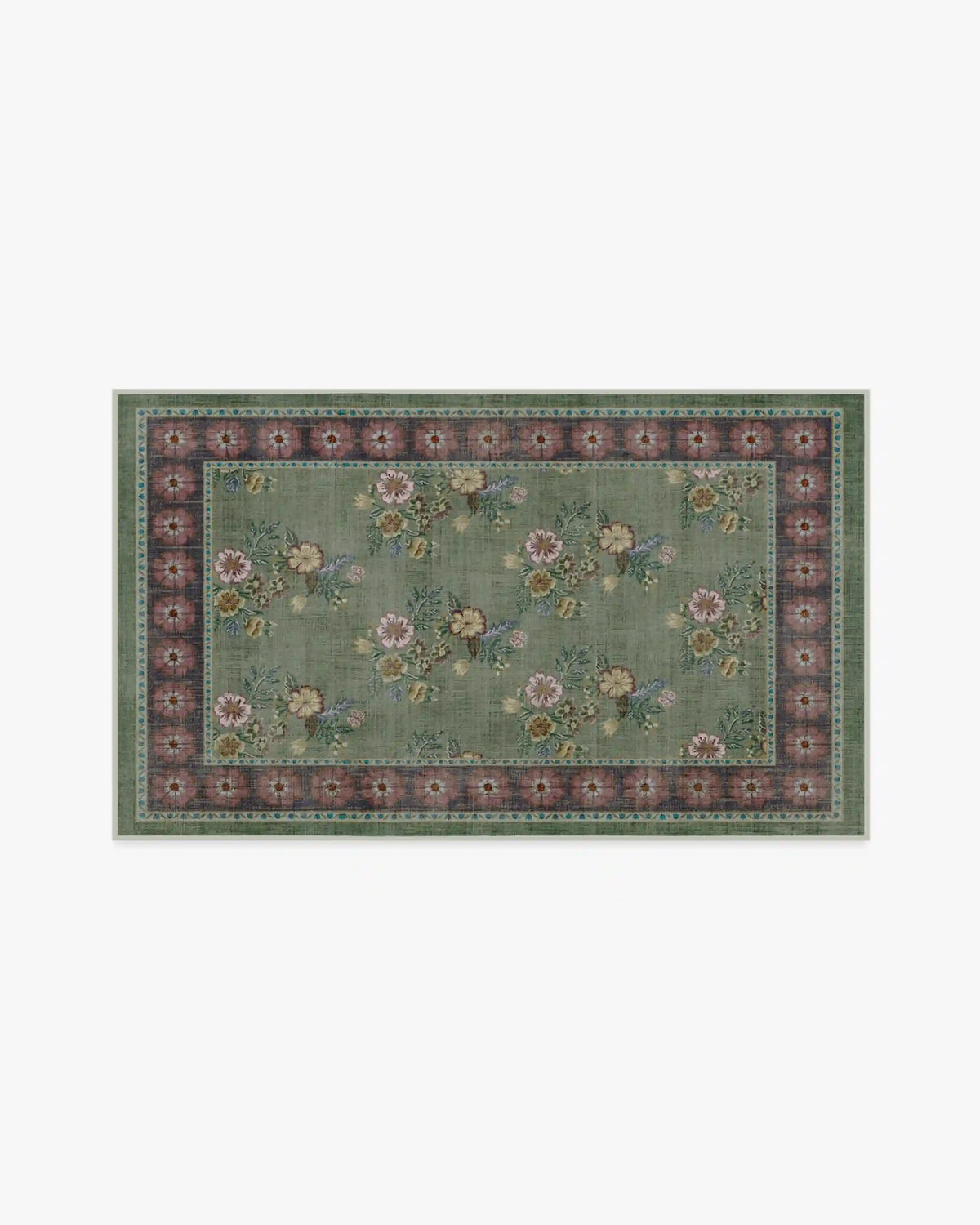 Pennywood Green & Pink Rug