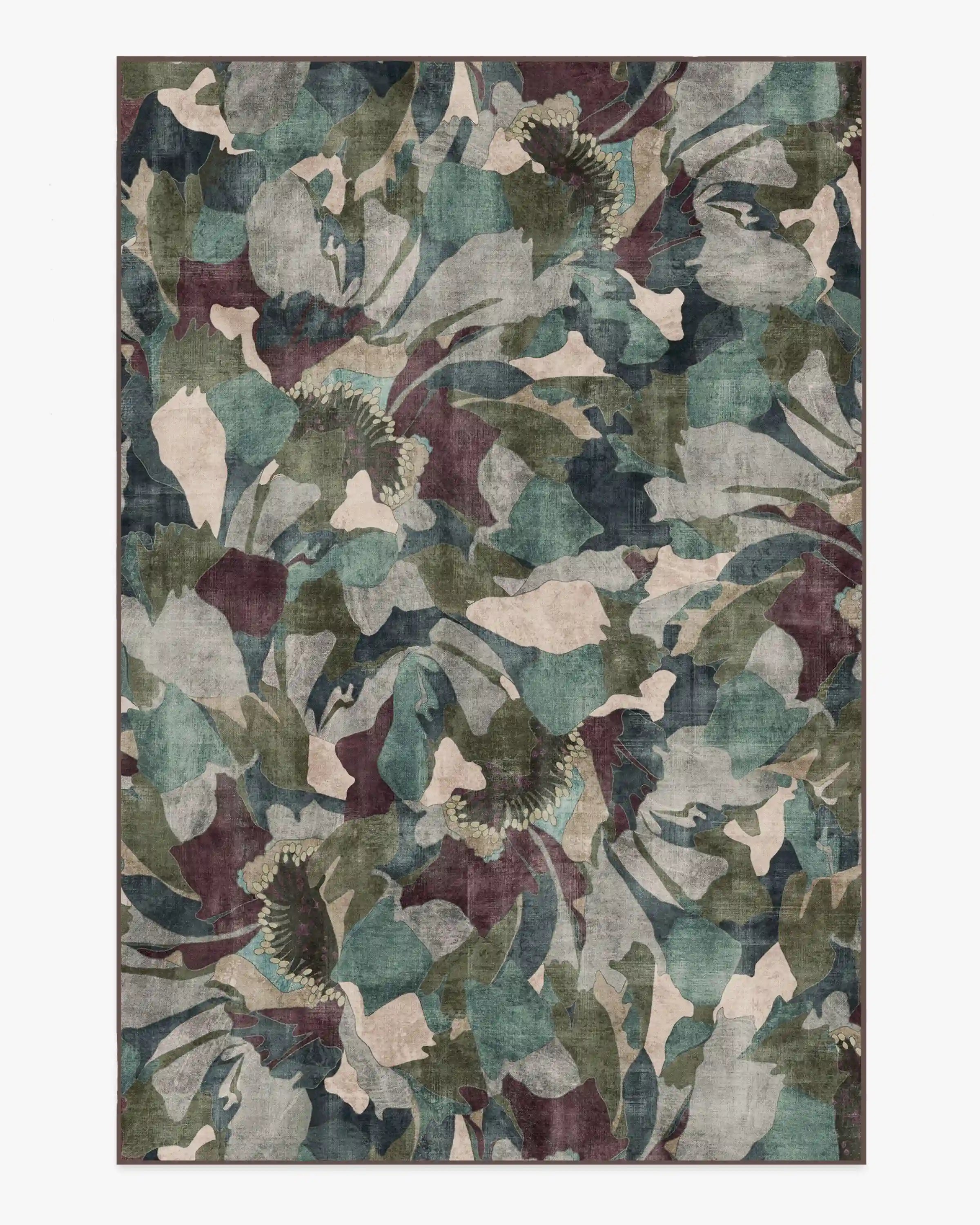 Peony Promenade Aubergine Rug by Liberty