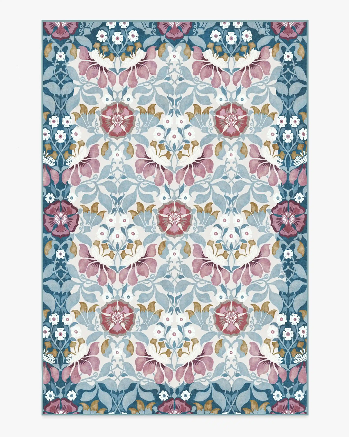 Persephone Ivory & Blue Rug by Liberty