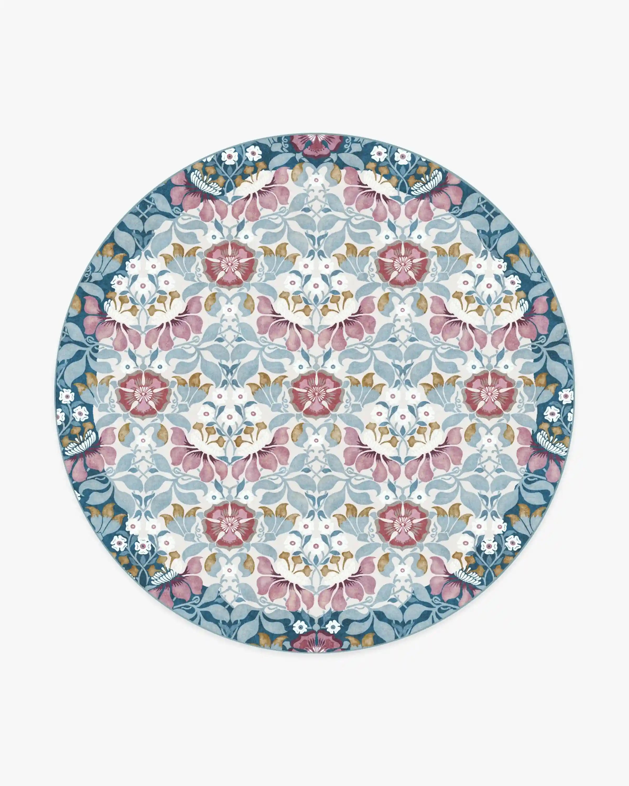 Persephone Ivory & Blue Rug by Liberty