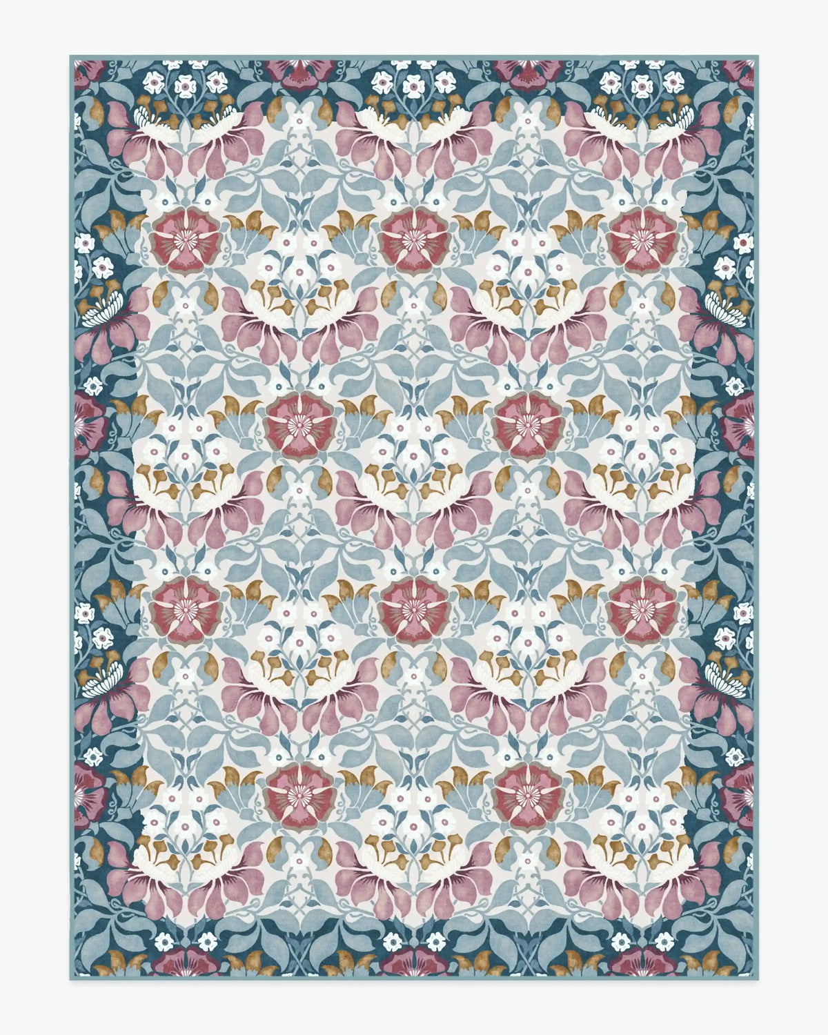 Persephone Ivory & Blue Rug by Liberty