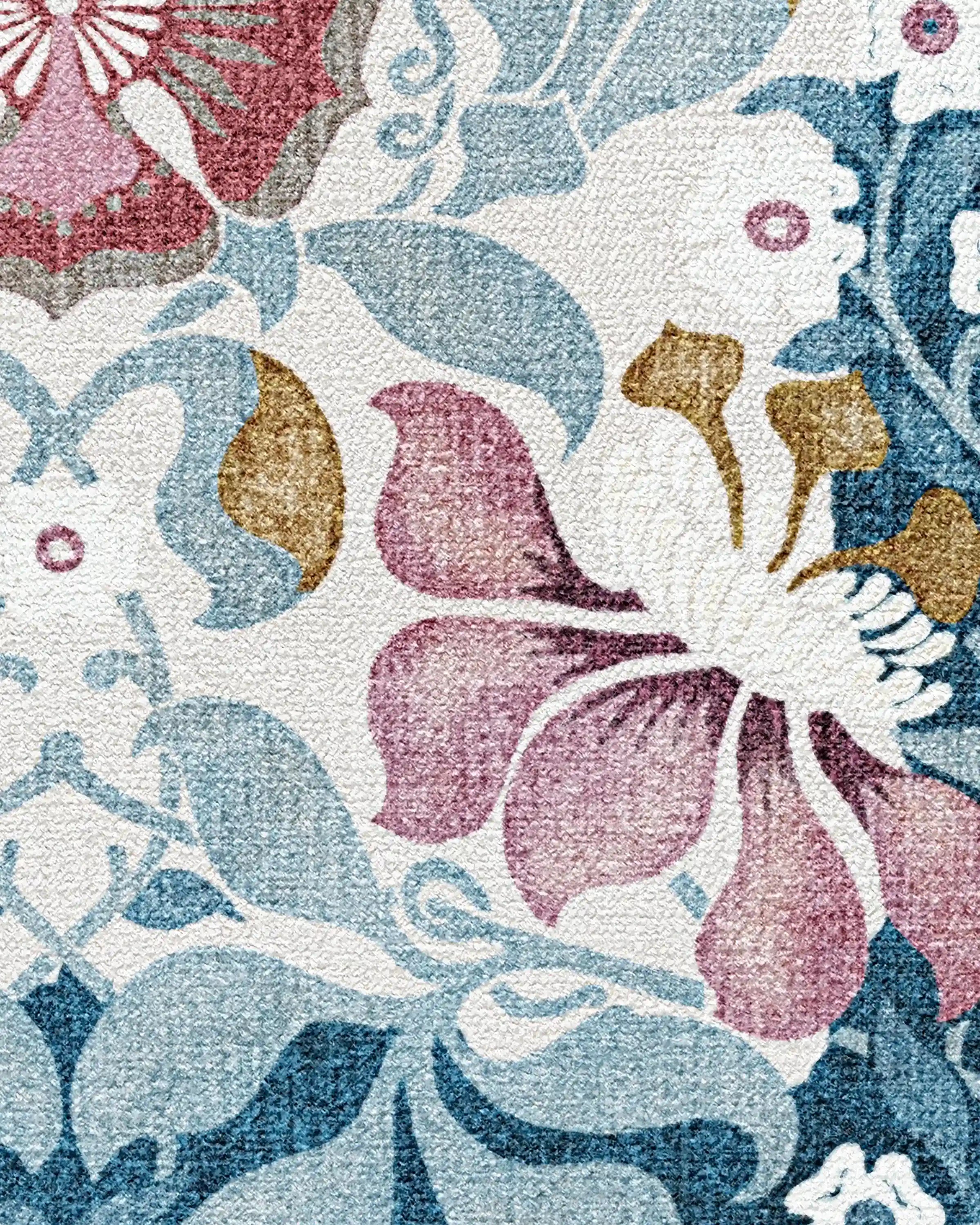 Persephone Ivory & Blue Rug by Liberty