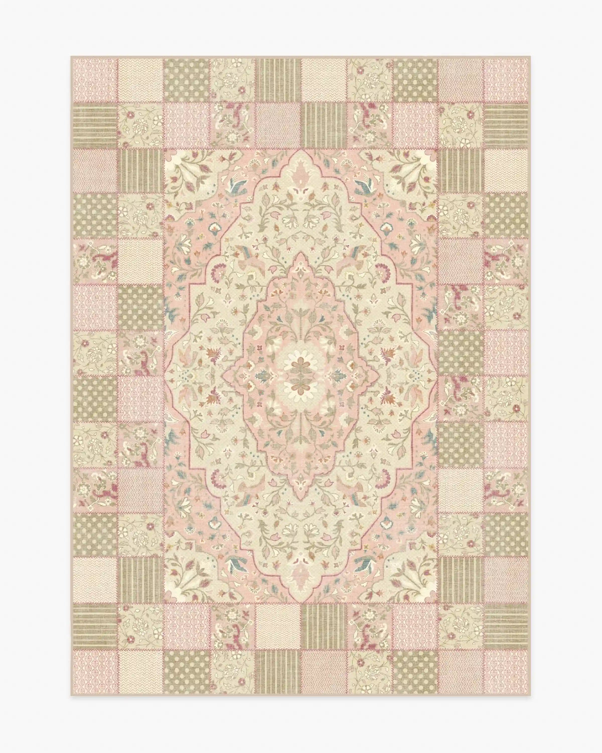 Playful Patchwork Pink Rug