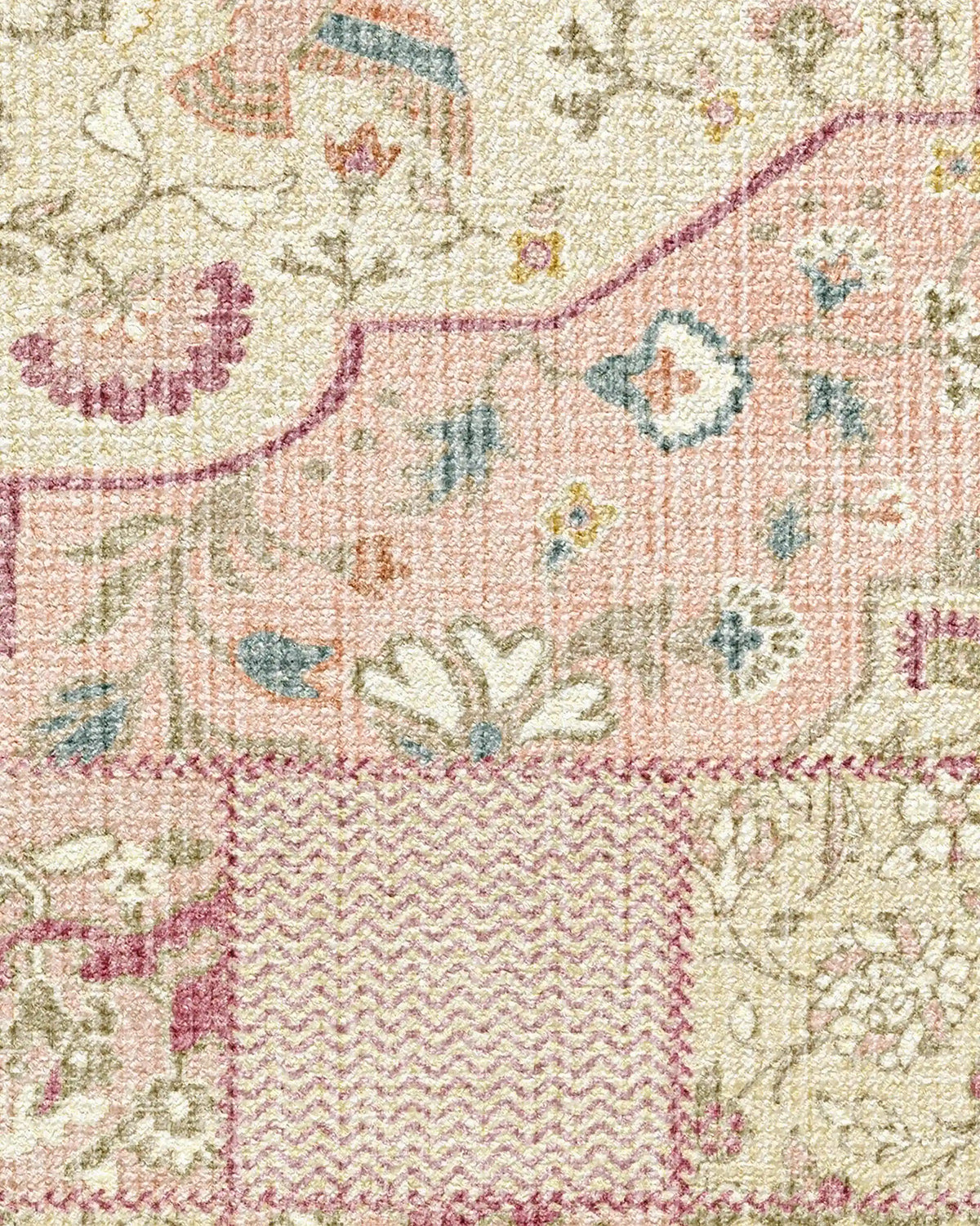 Playful Patchwork Pink Rug