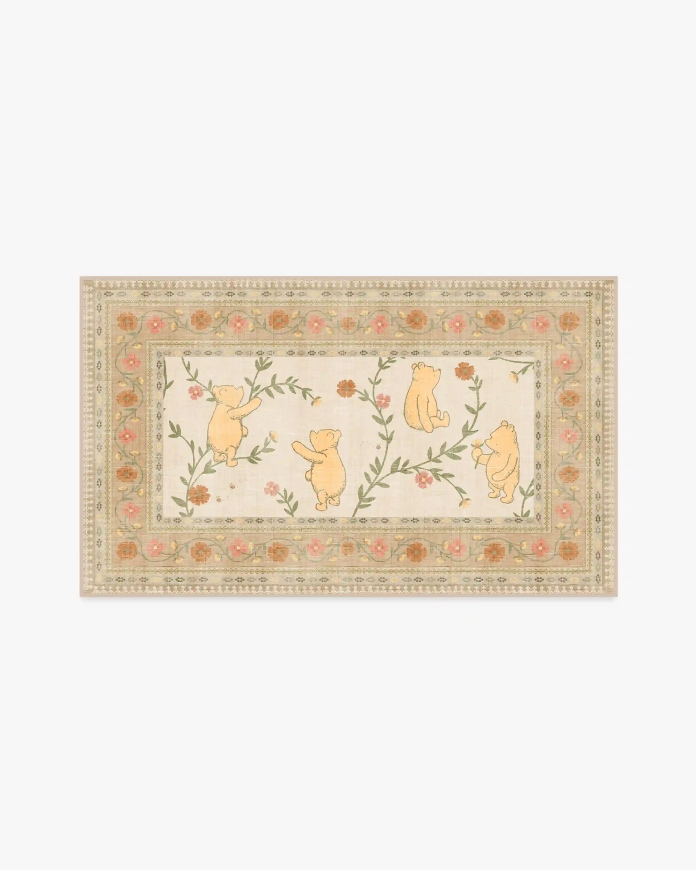 Pooh's Meadow Cream Multicolor Rug
