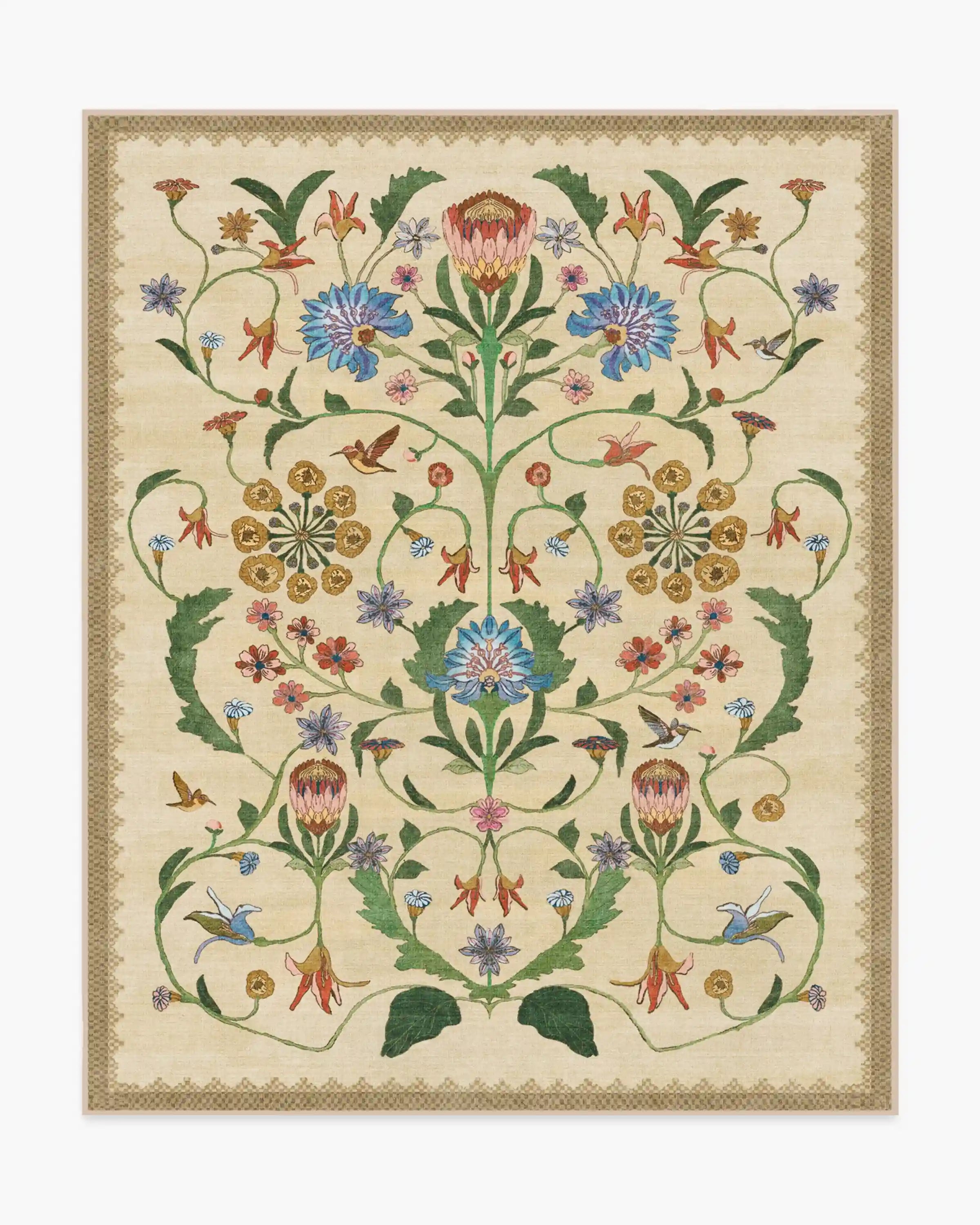 Protea Natural Rug by Iris Apfel