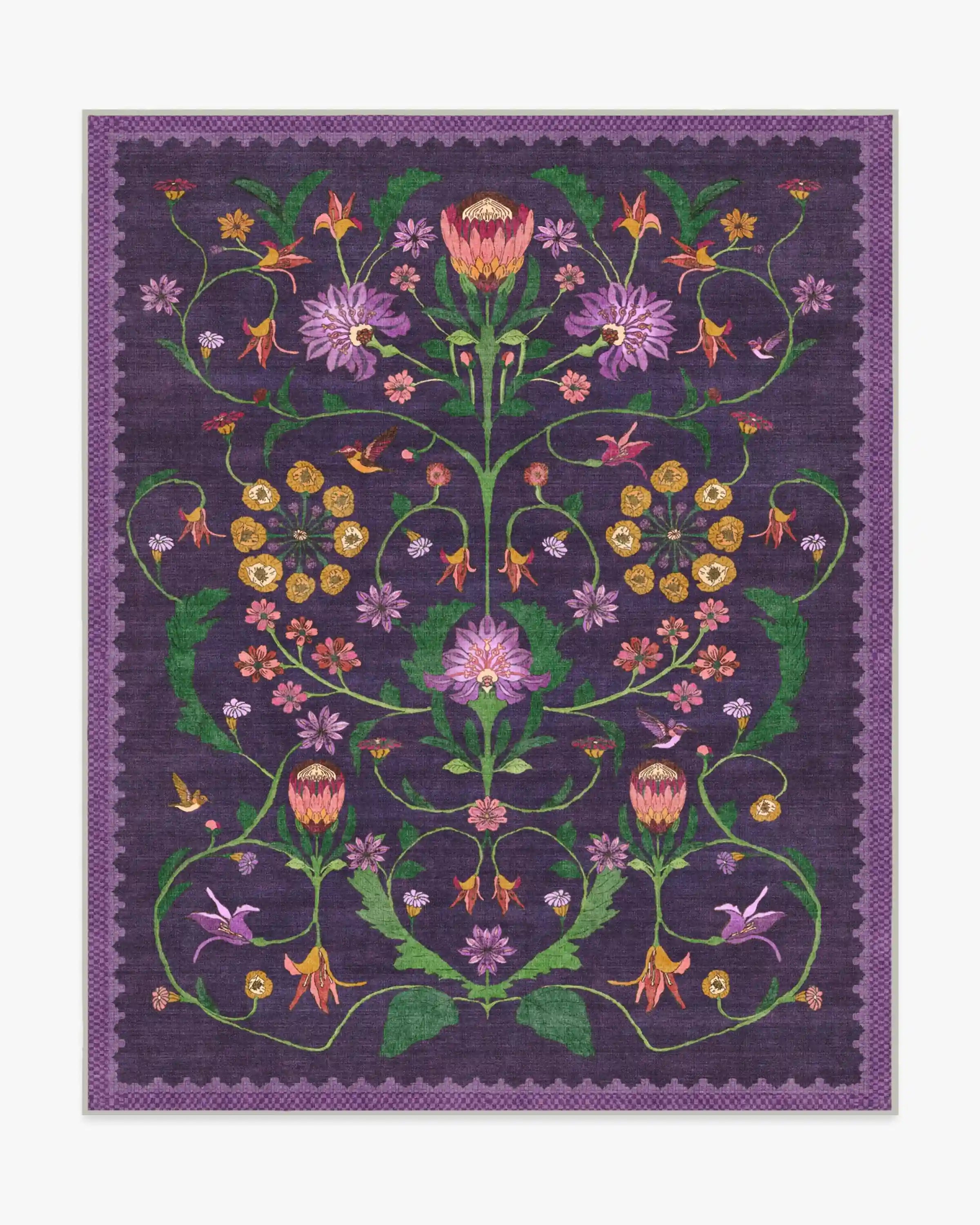 Protea Plum Rug by Iris Apfel