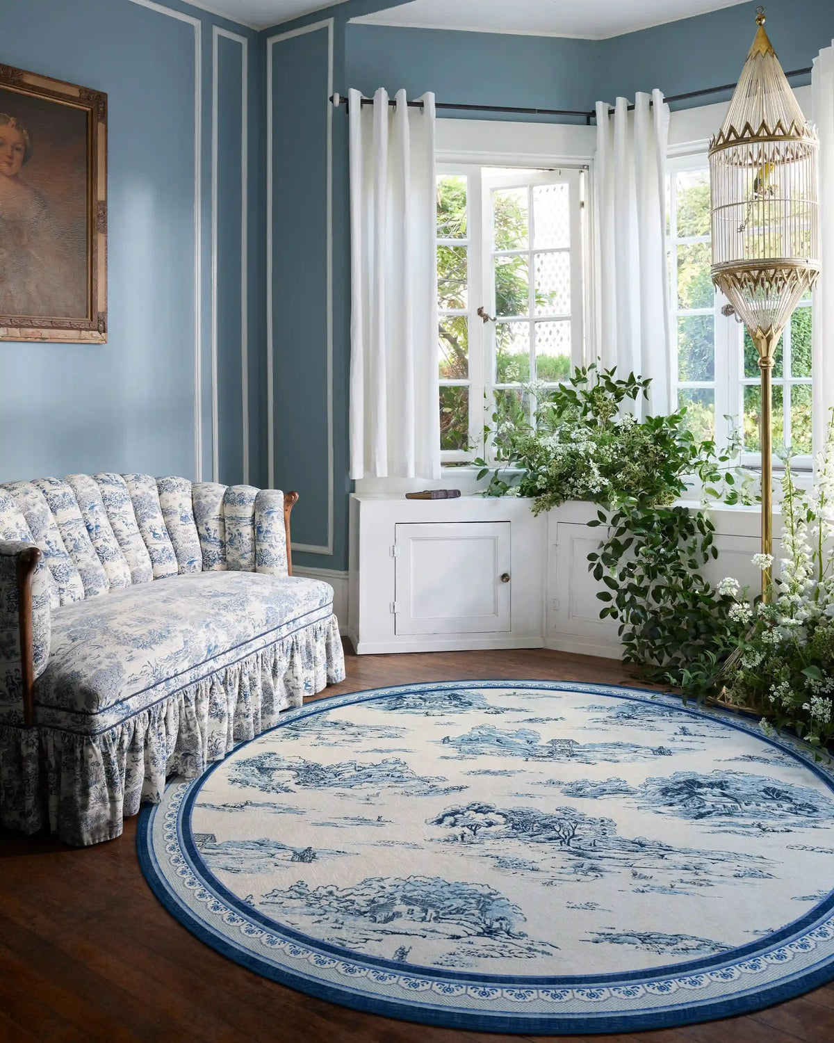 Provence Toile Delft Blue Rug