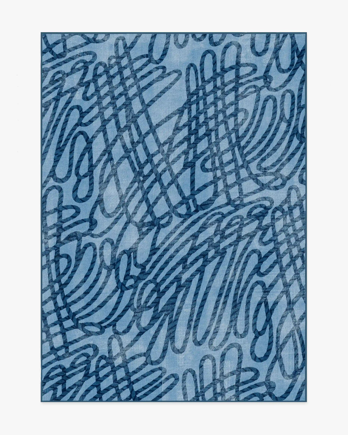 Rica Rope Stone Blue Rug by Humberto Leon