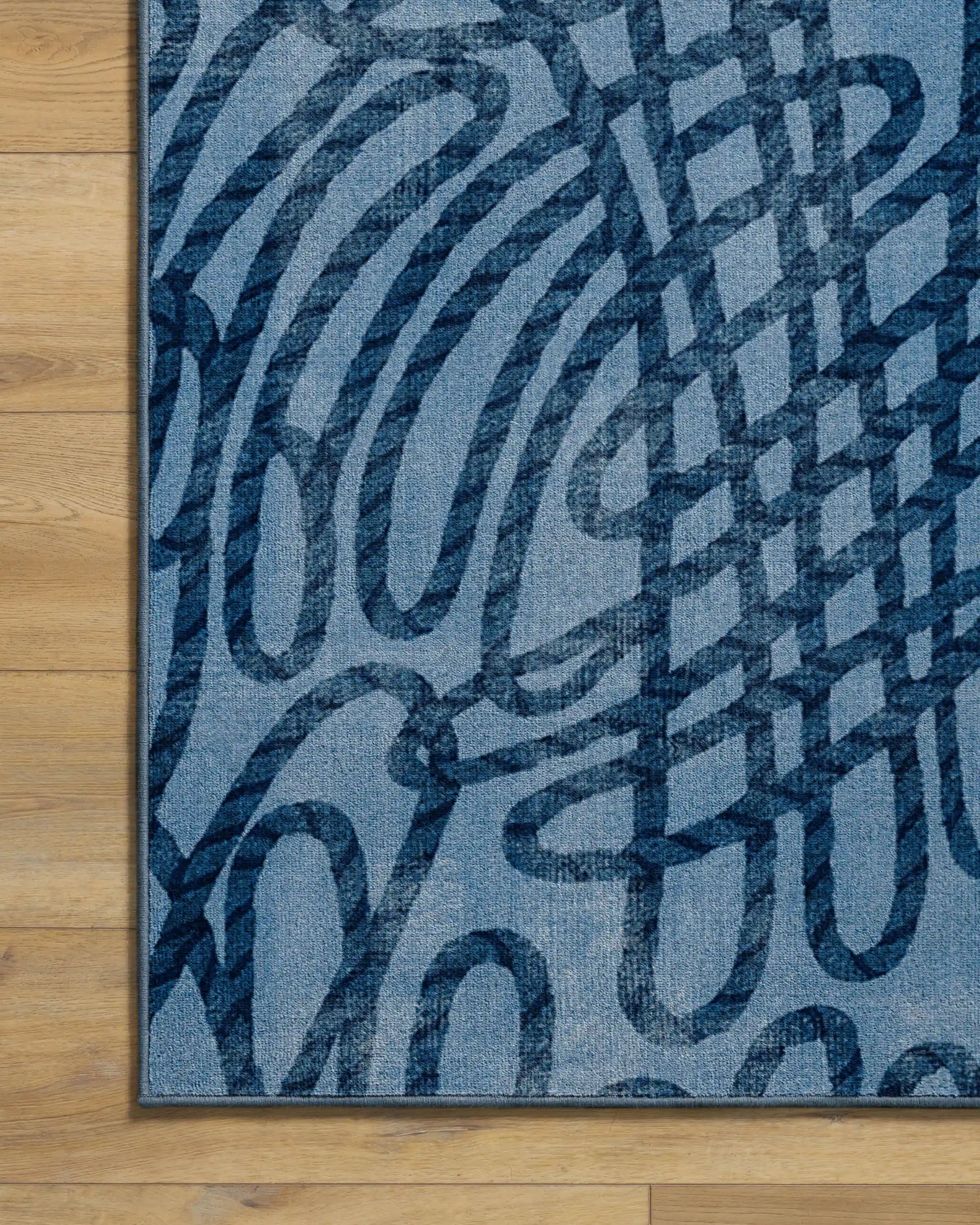 Rica Rope Stone Blue Rug by Humberto Leon