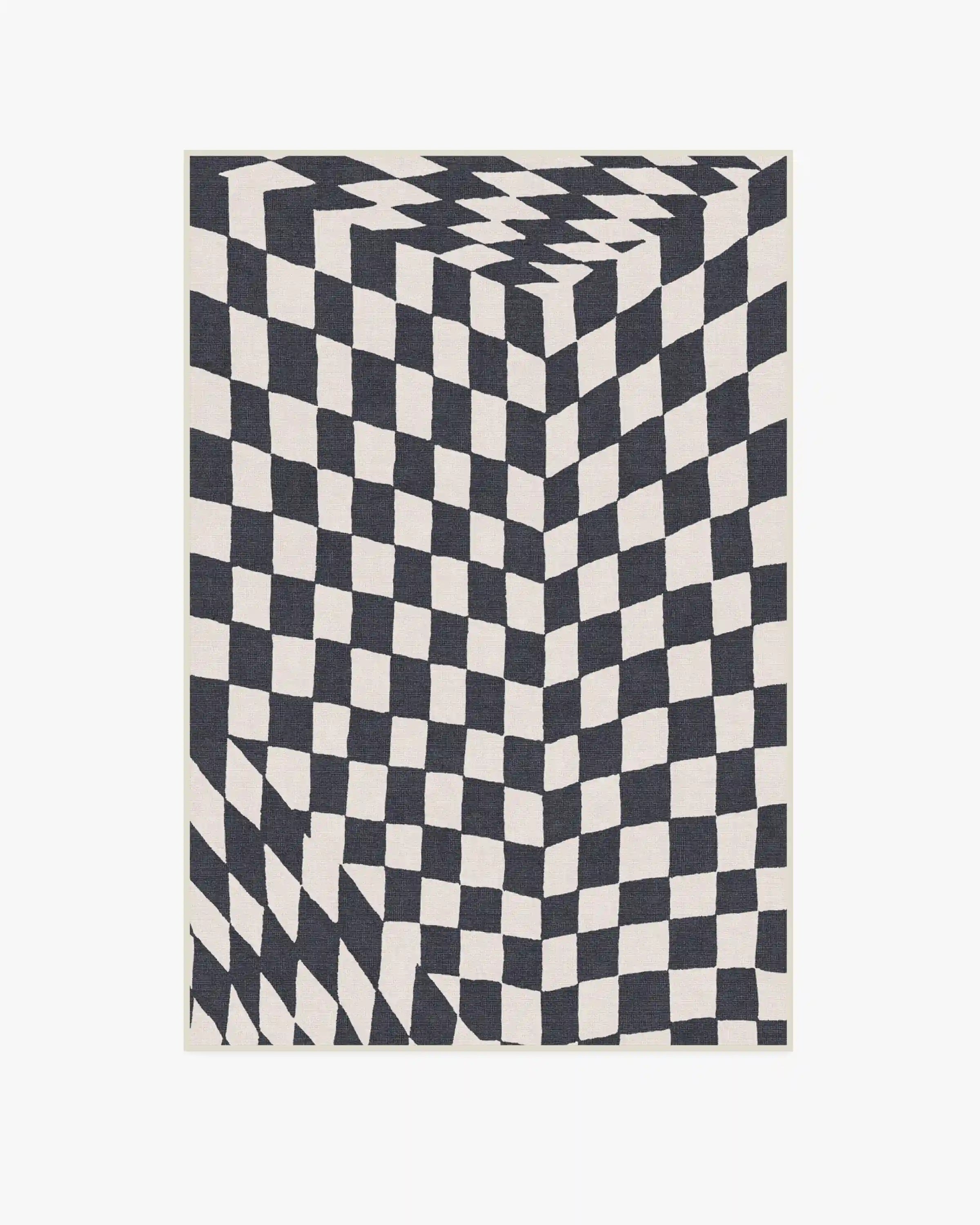 Ricardo Checkerboard Ivory & Black Rug by Humberto Leon