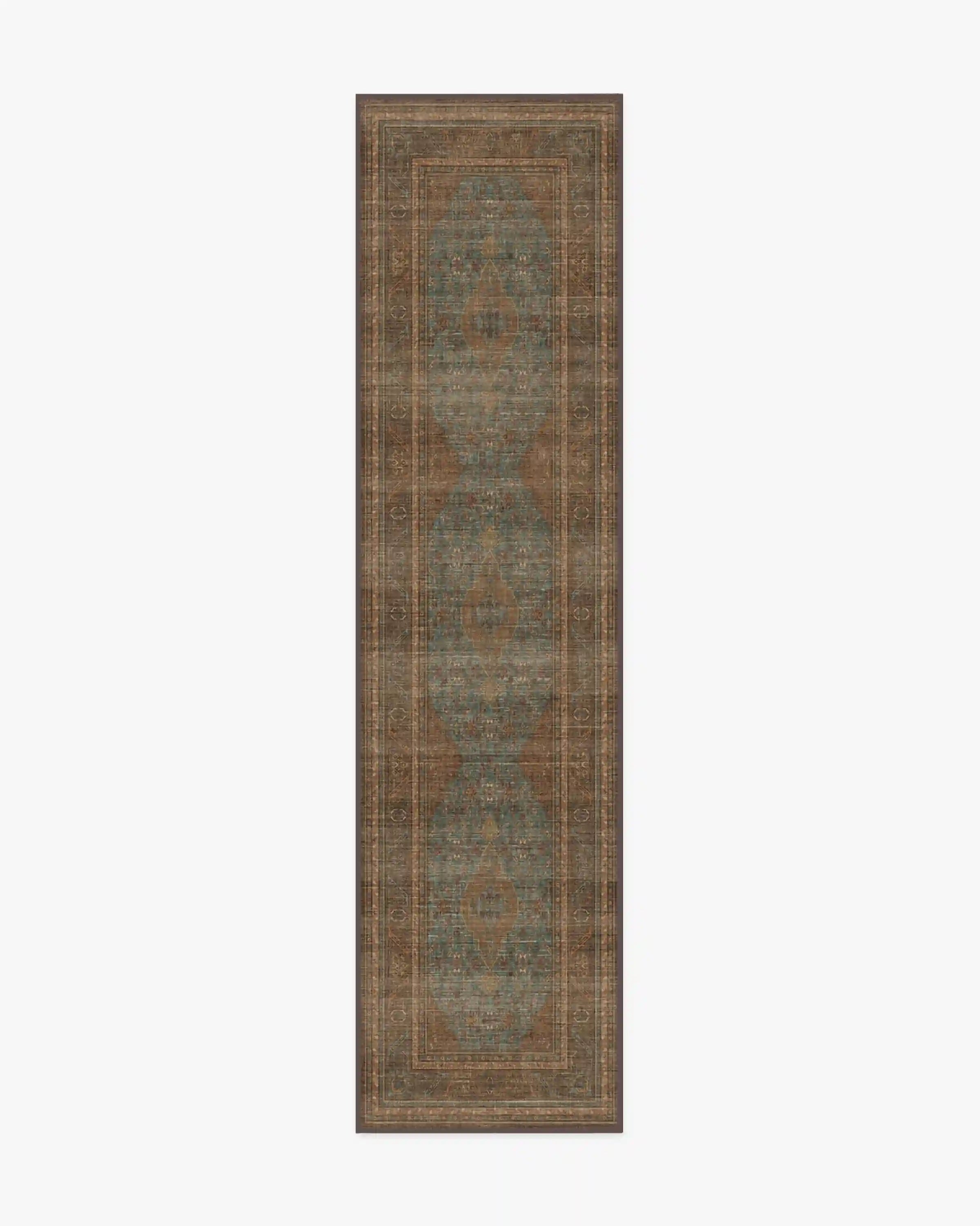 Rowan Teal Blue & Copper Rug