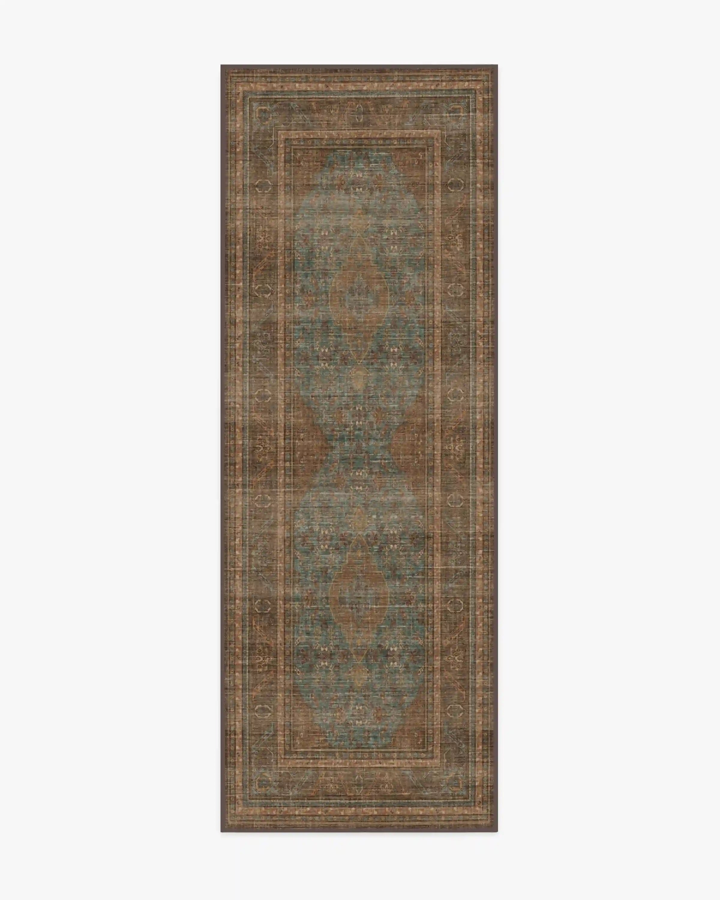 Rowan Teal Blue & Copper Rug