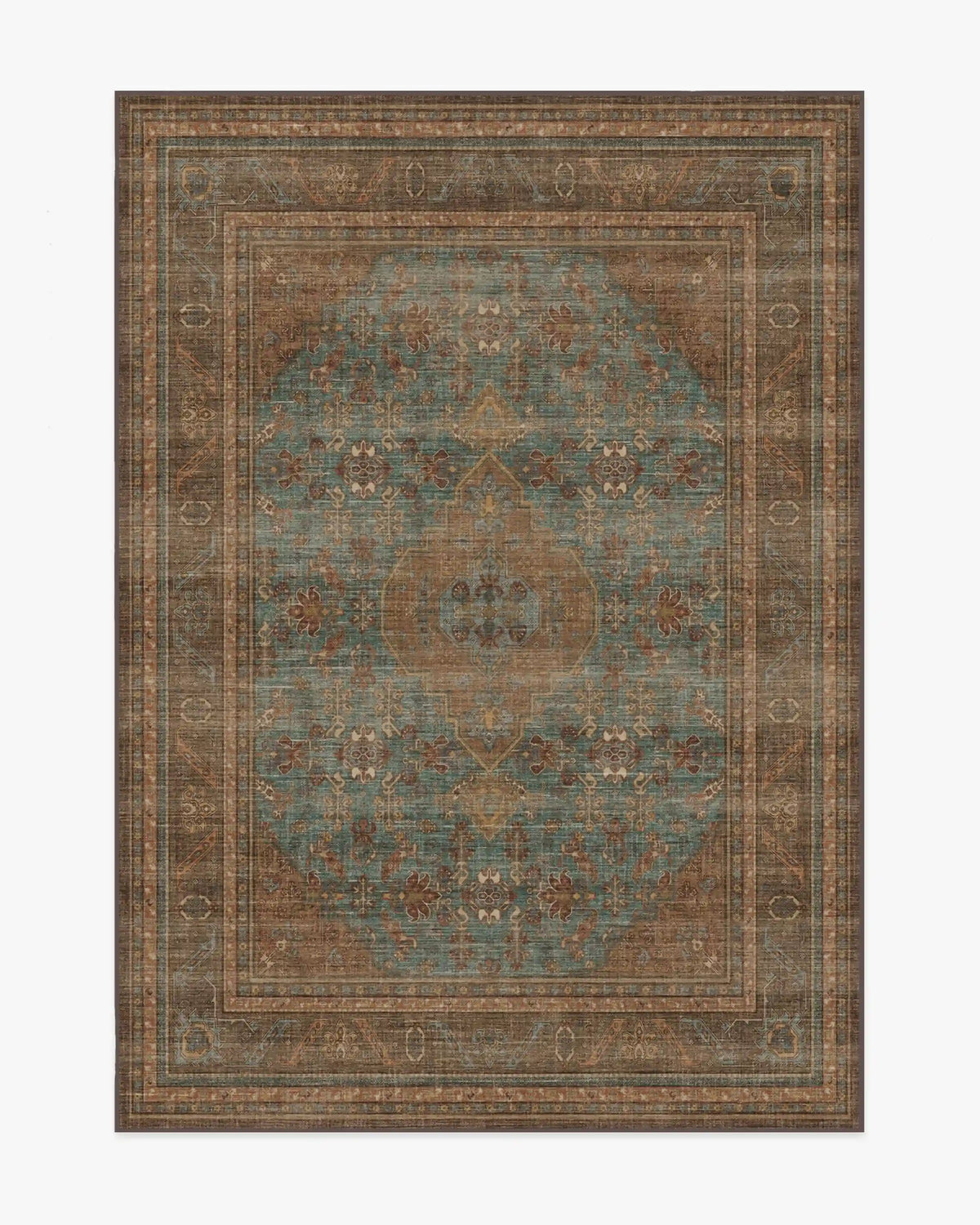Rowan Teal Blue & Copper Rug