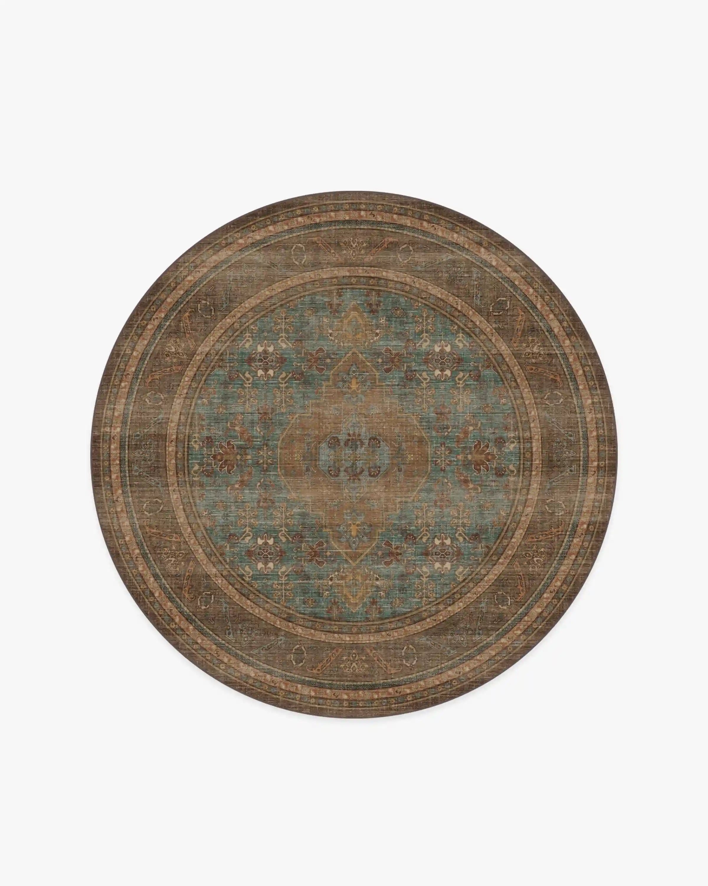 Rowan Teal Blue & Copper Rug