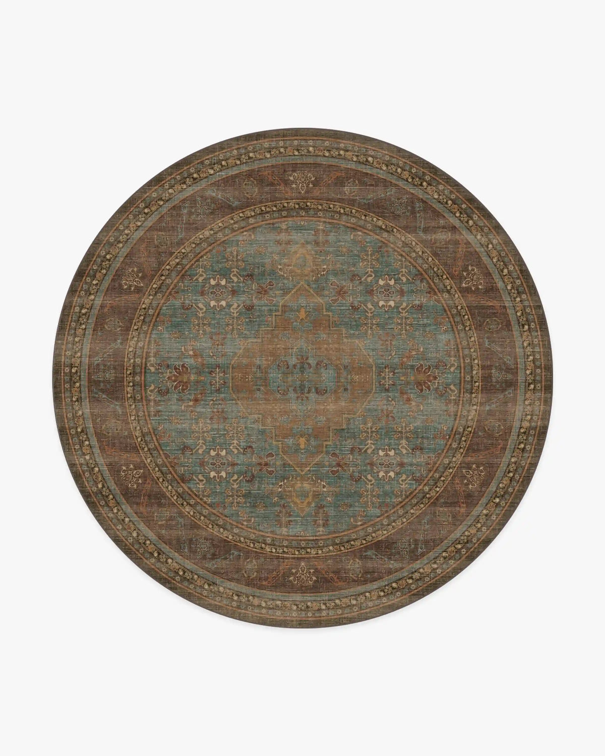 Rowan Teal Blue & Copper Rug