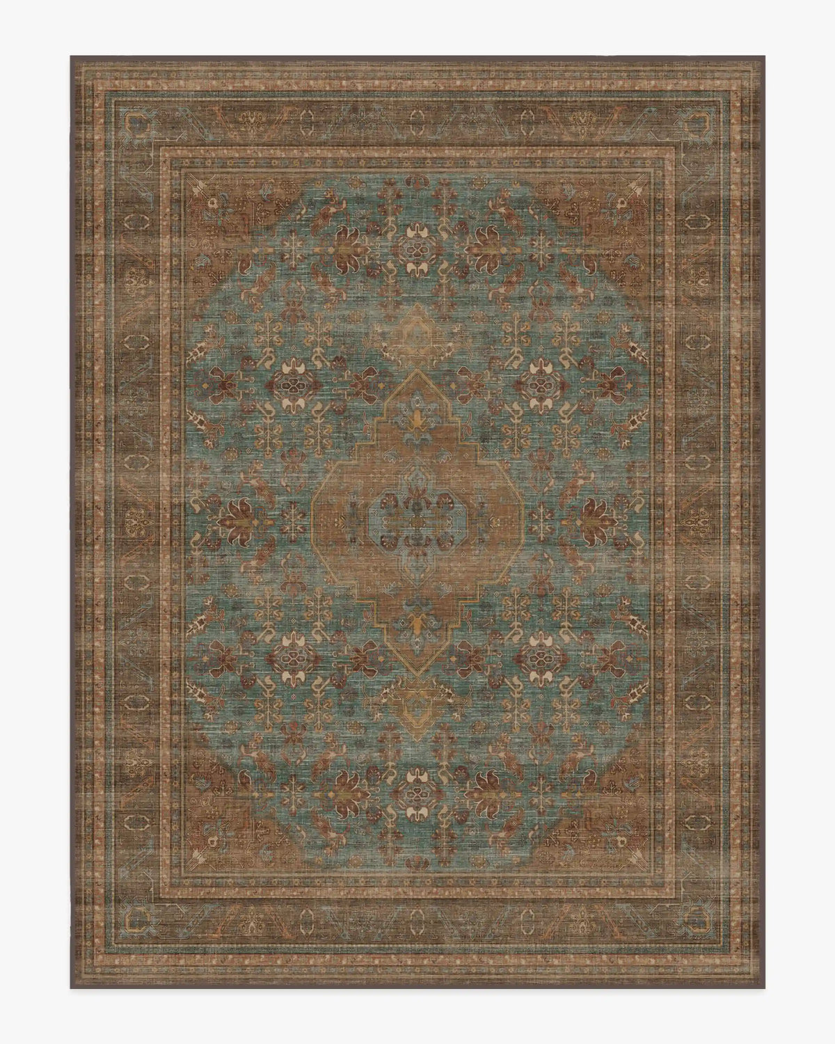 Rowan Teal Blue & Copper Rug