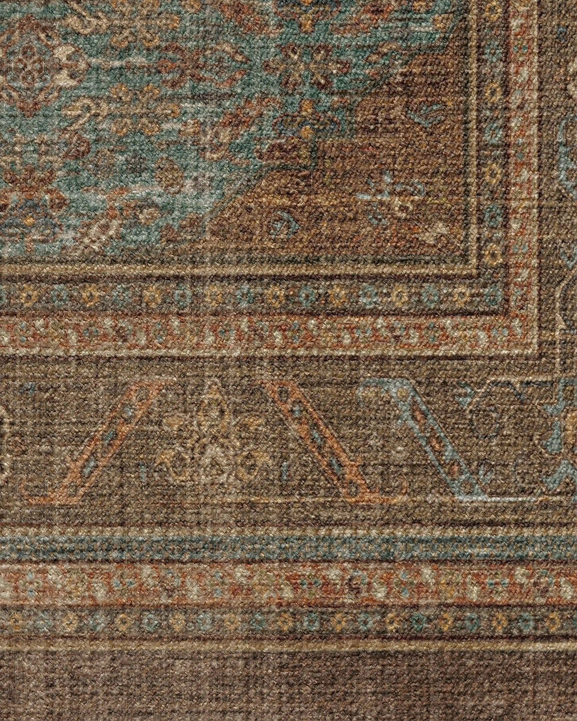 Rowan Teal Blue & Copper Rug