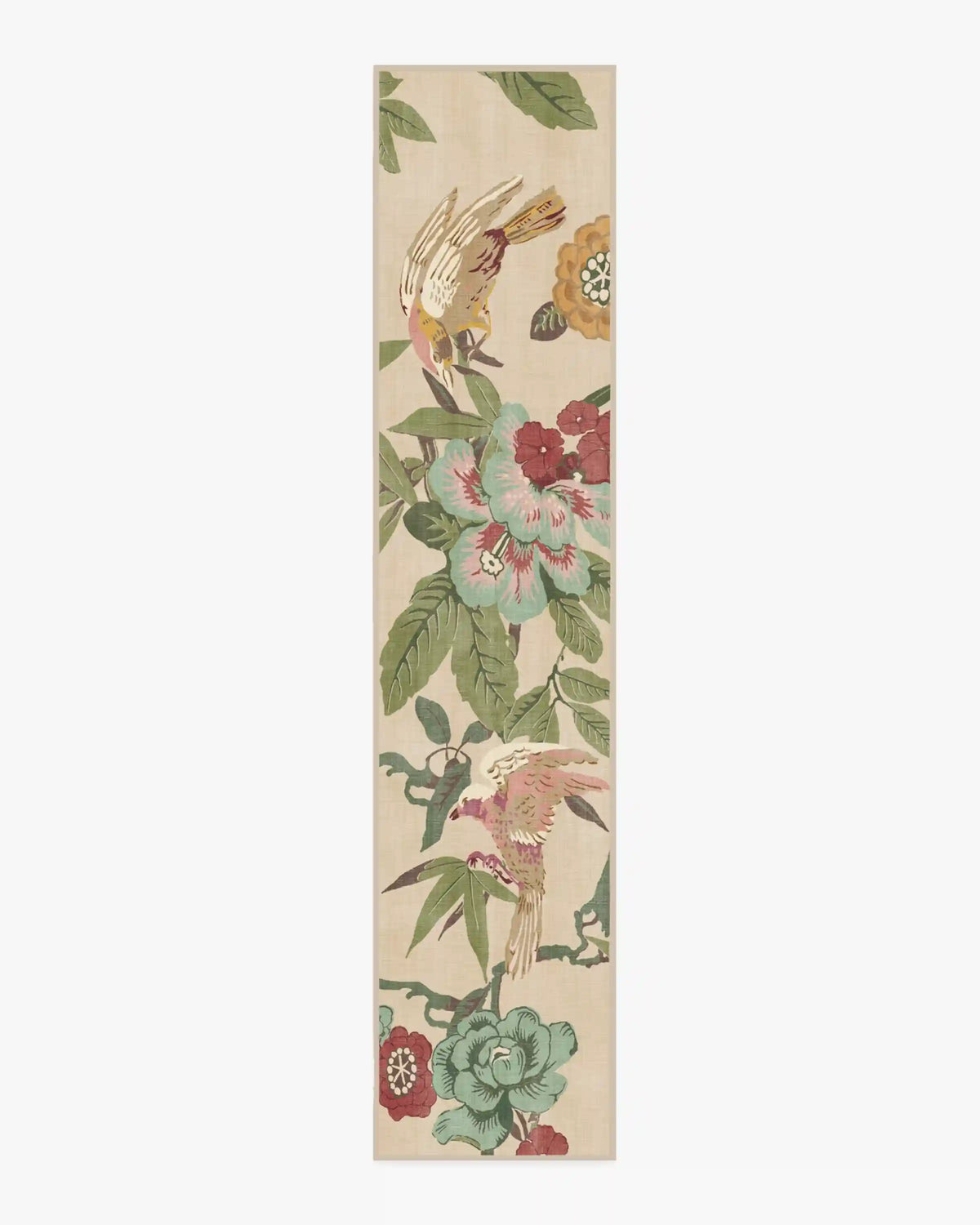 Bamboo & Bird Blush & Jade Rug by Sanderson
