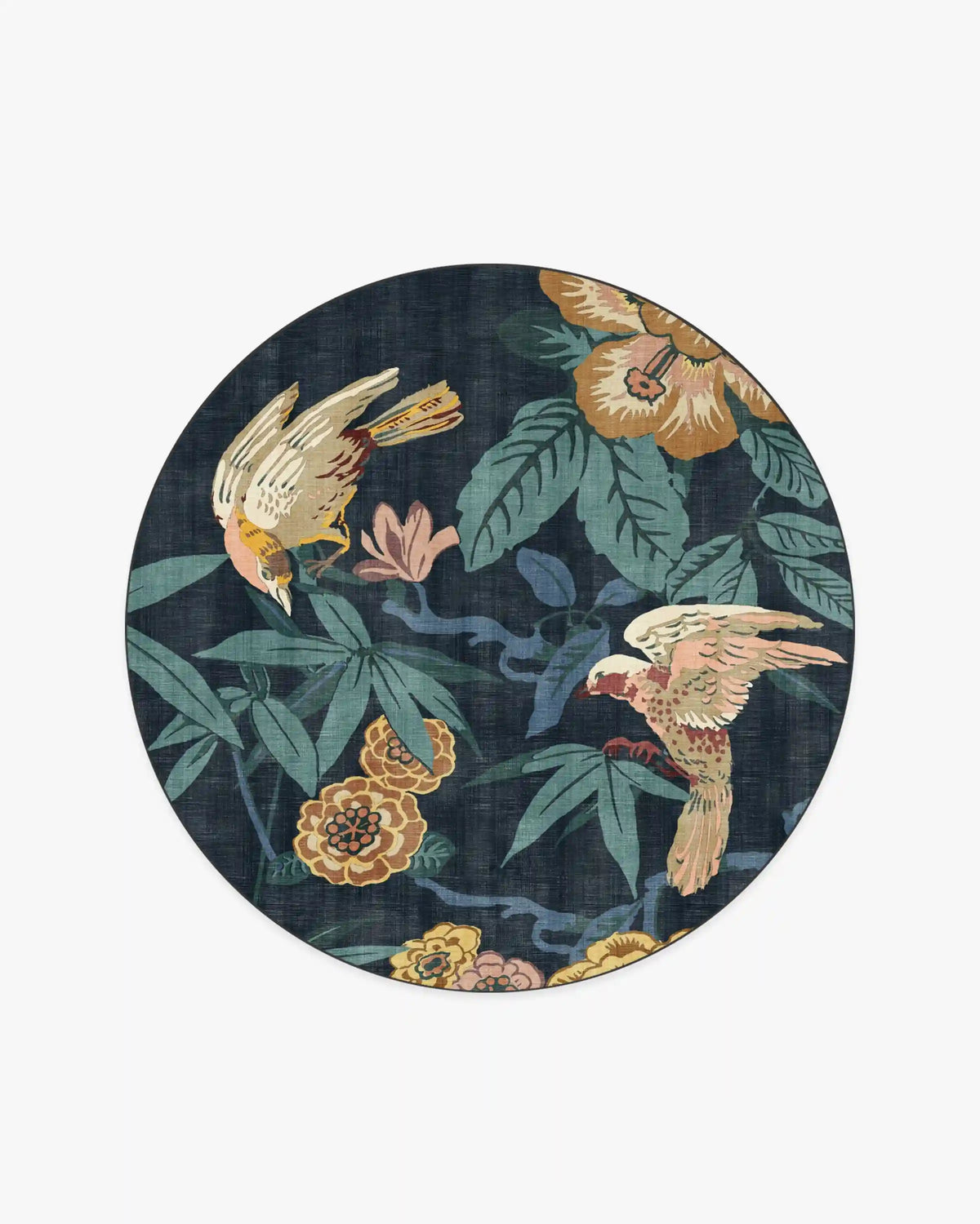 Bamboo & Bird Indigo Rug by Sanderson