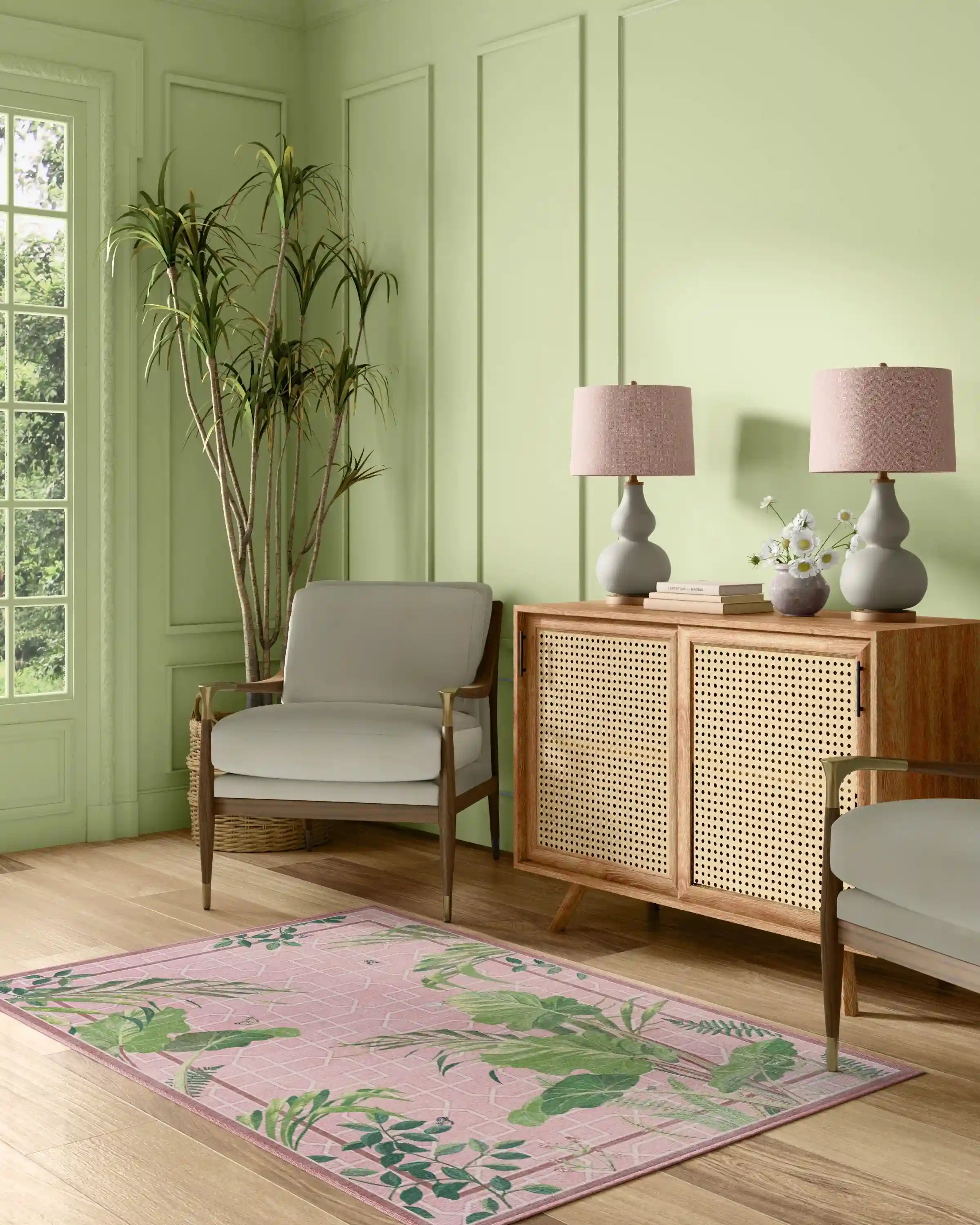 Palm House Rose Rug by Sanderson