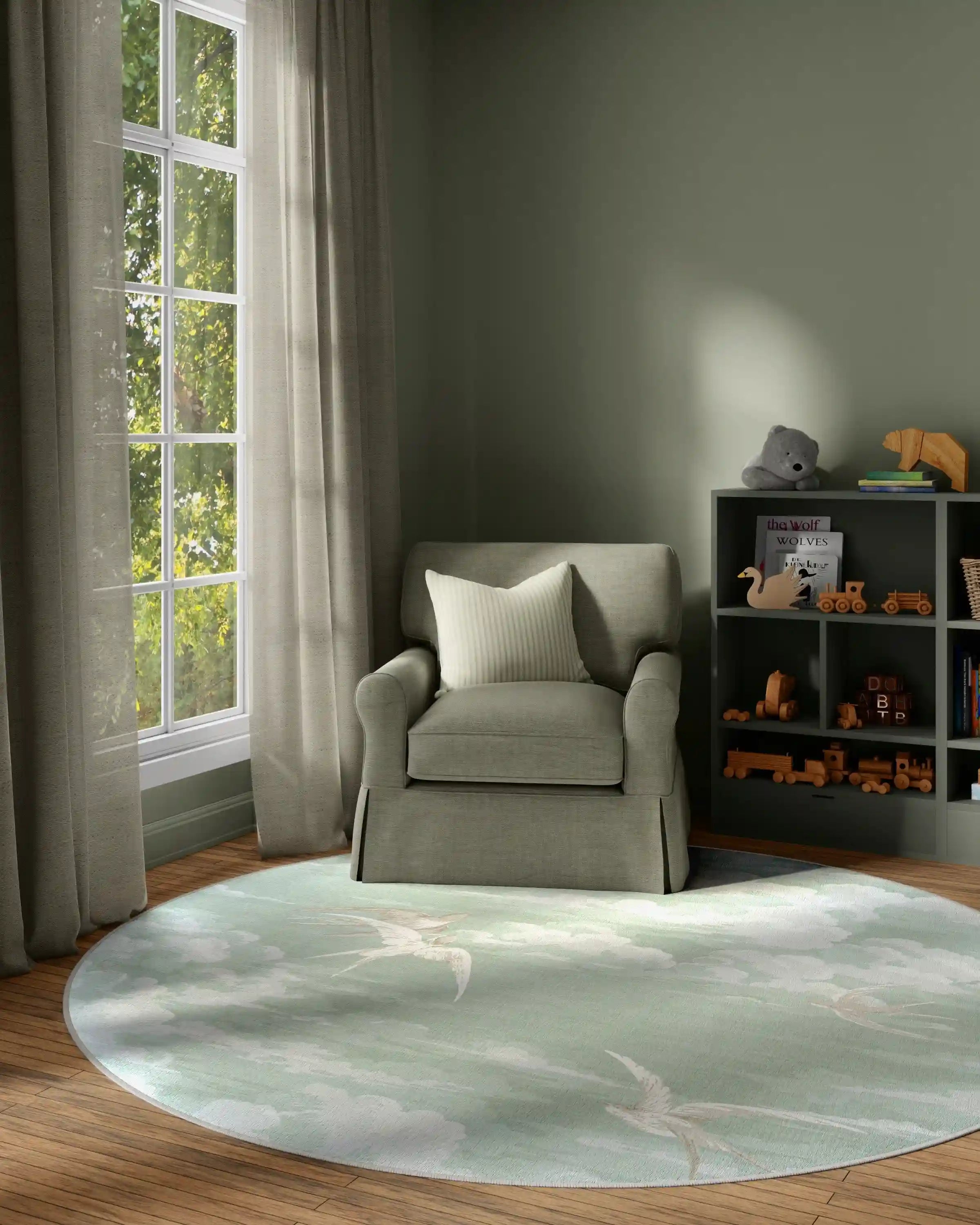 Silvi Clouds Seaspray Rug by Sanderson