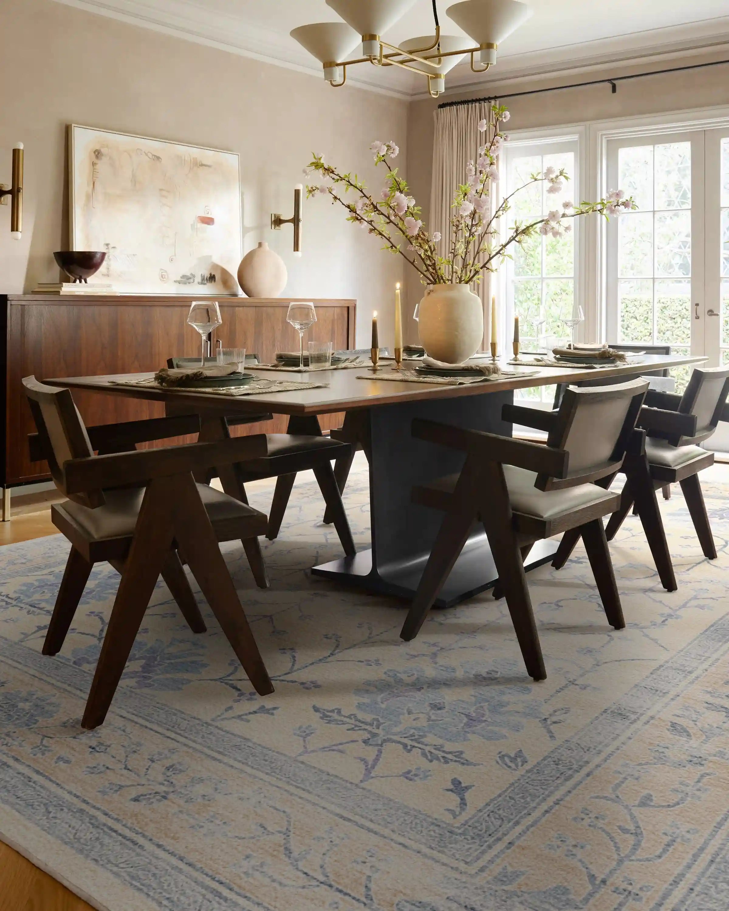 Serafina Cream & Blue Rug
