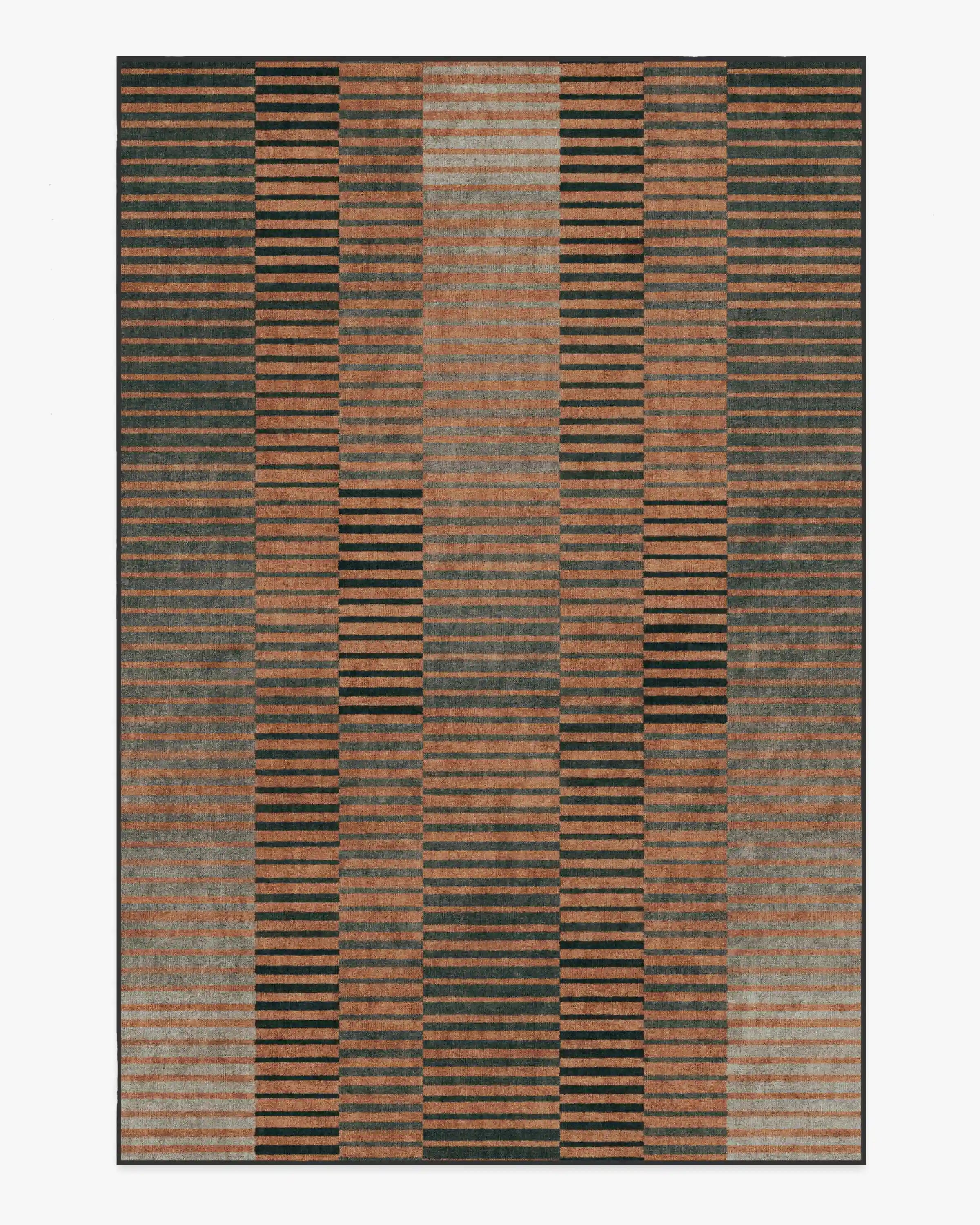 Shadow Stripe Rust Rug