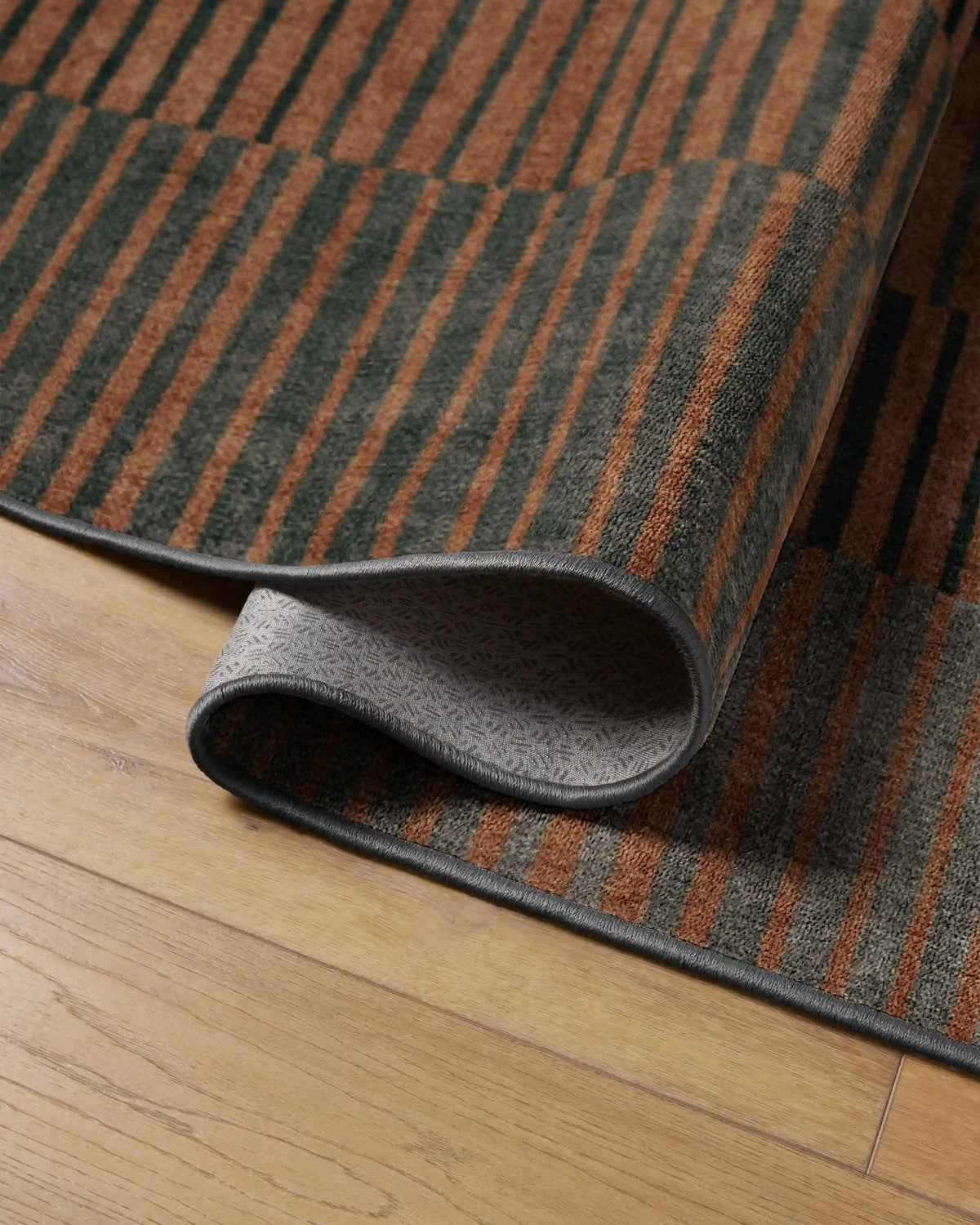 Shadow Stripe Rust Rug