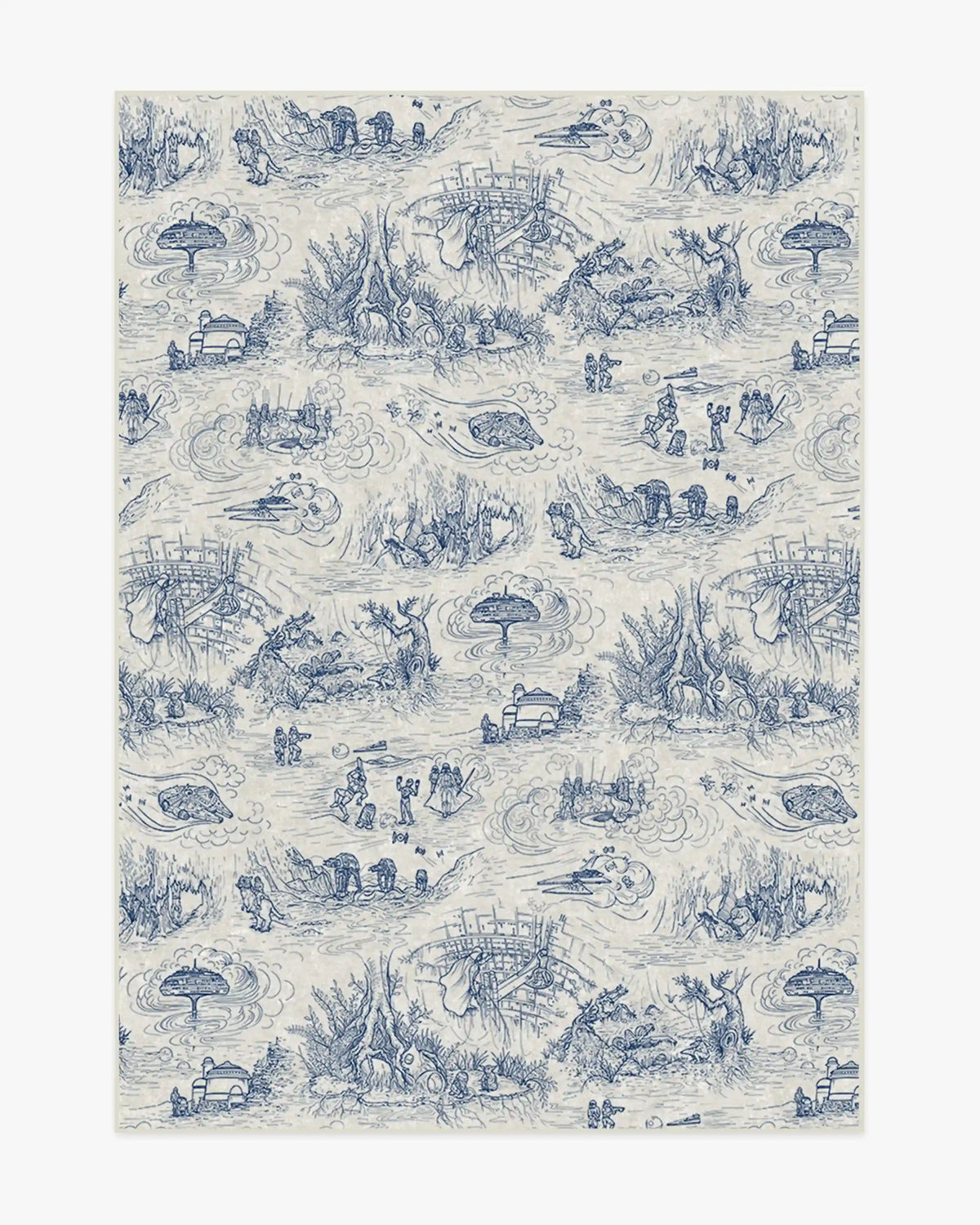 Star Wars Toile Blue Rug
