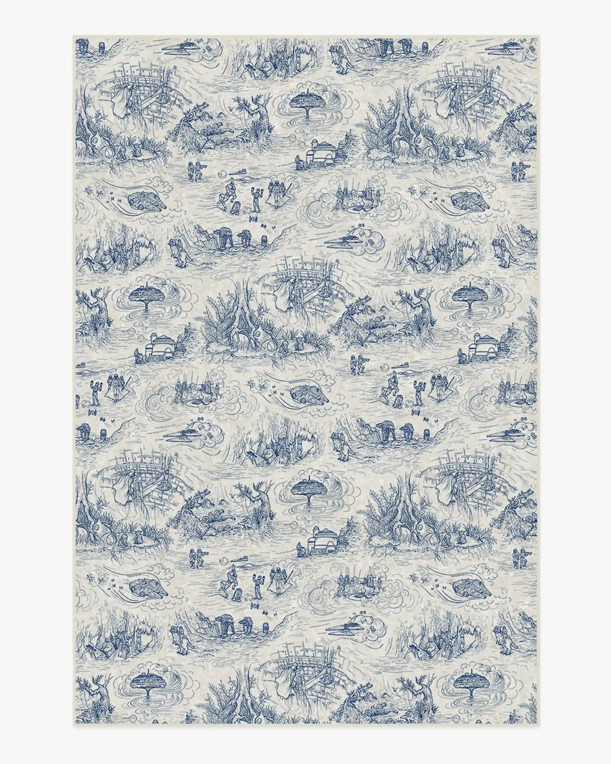 Star Wars Toile Blue Rug