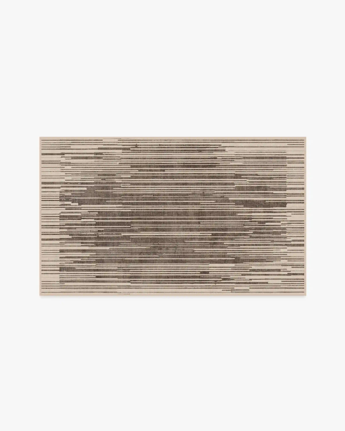 Striated Border Brown Rug