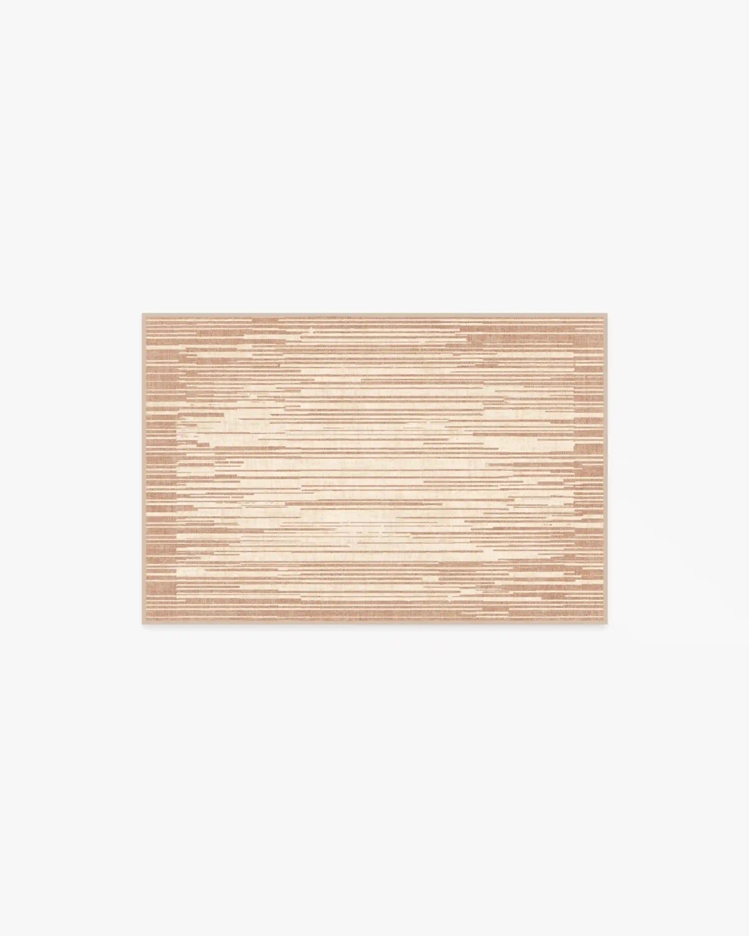 Striated Border Neutral Rug
