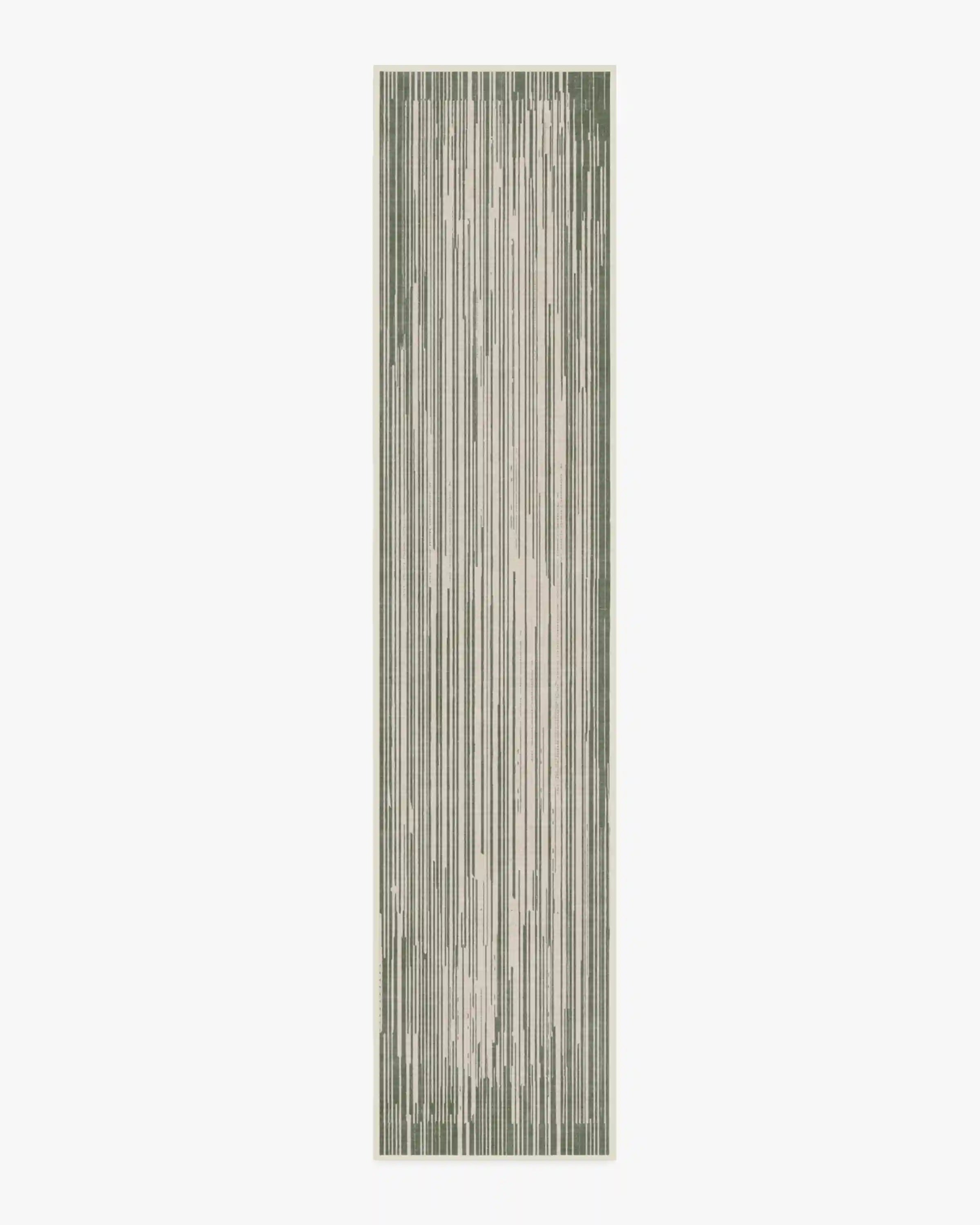 Striated Border Olive Green Rug