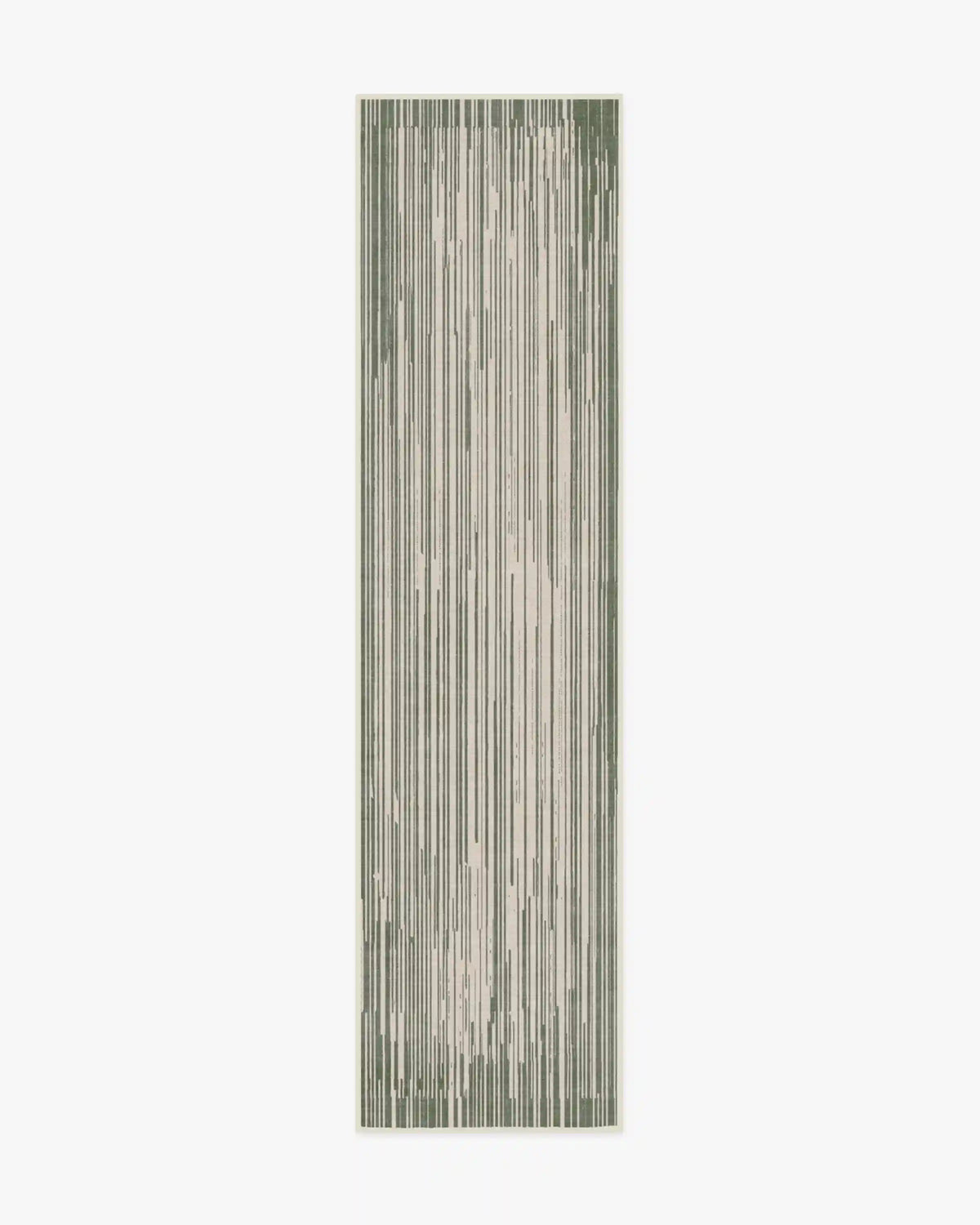 Striated Border Olive Green Rug