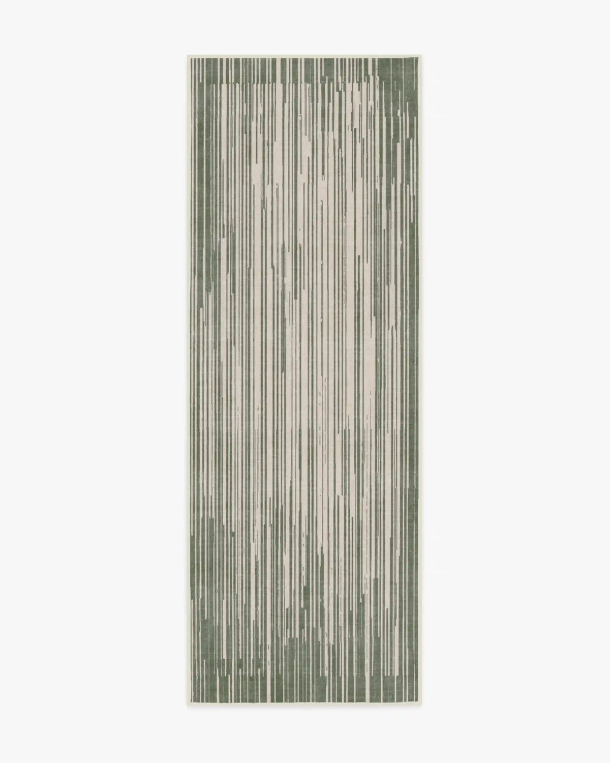 Striated Border Olive Green Rug