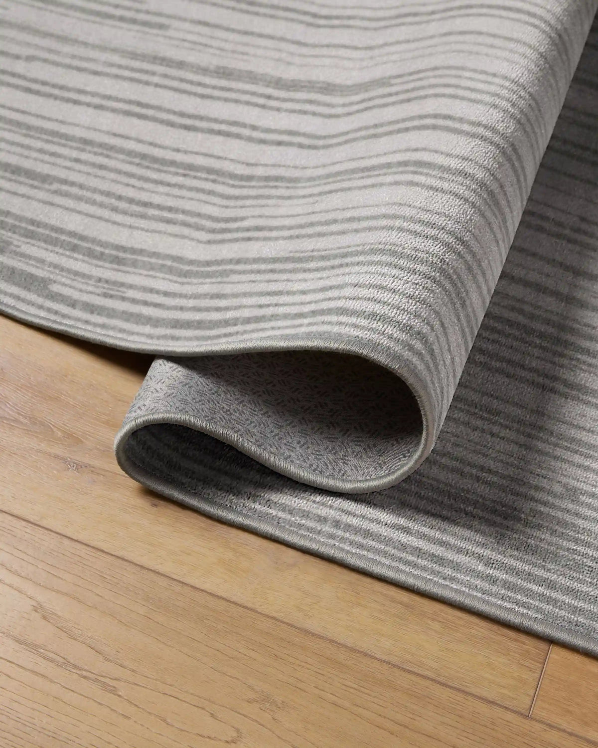 Striated Border Soft Grey Rug