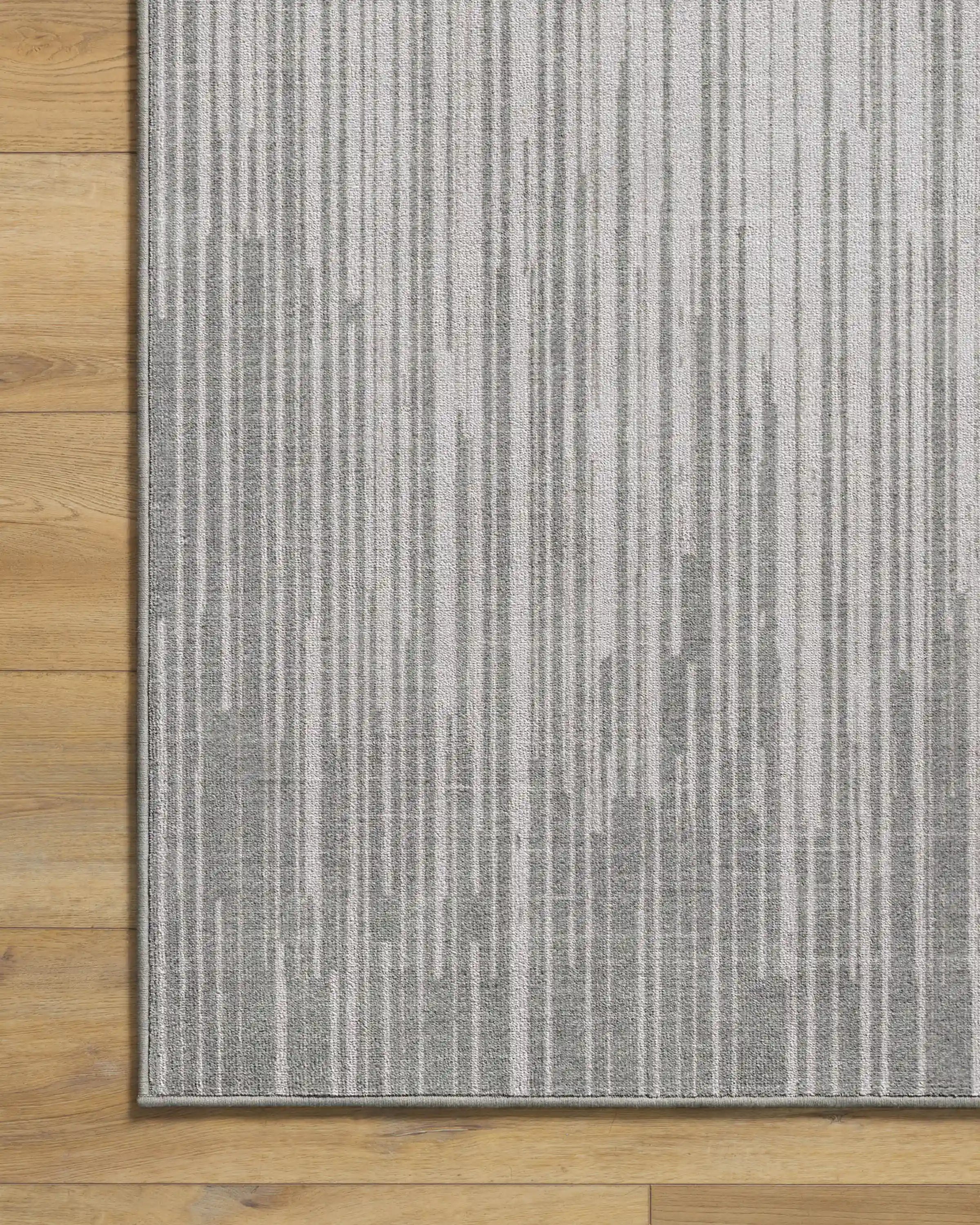 Striated Border Soft Grey Rug